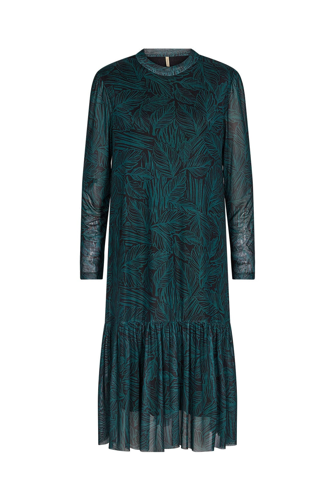 Soya Concept Alda Mesh Printed Dress - Shady Green Combi