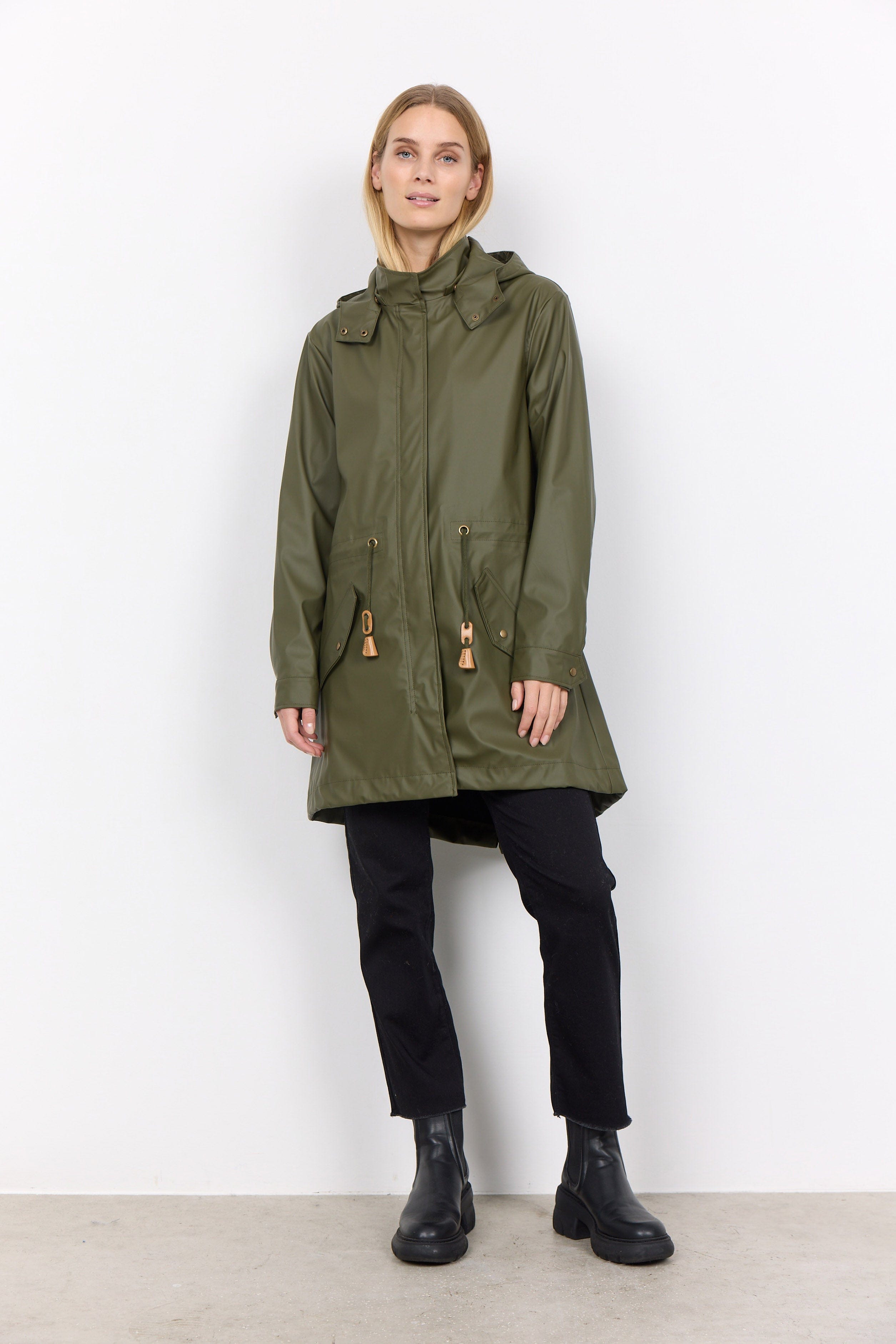Soya Concept Alexa PU Rain Jacket - Olive