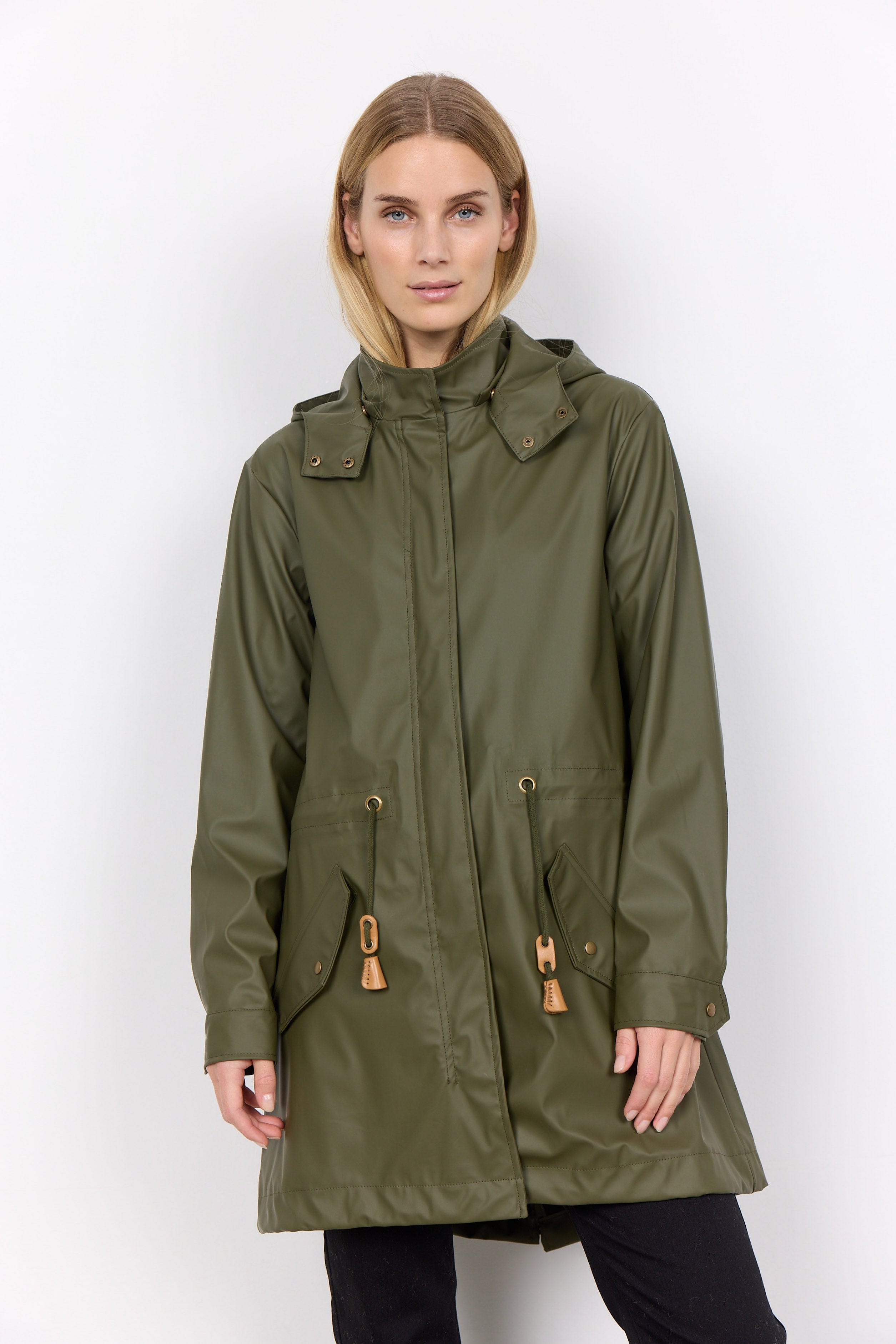 Soya Concept Alexa PU Rain Jacket - Olive