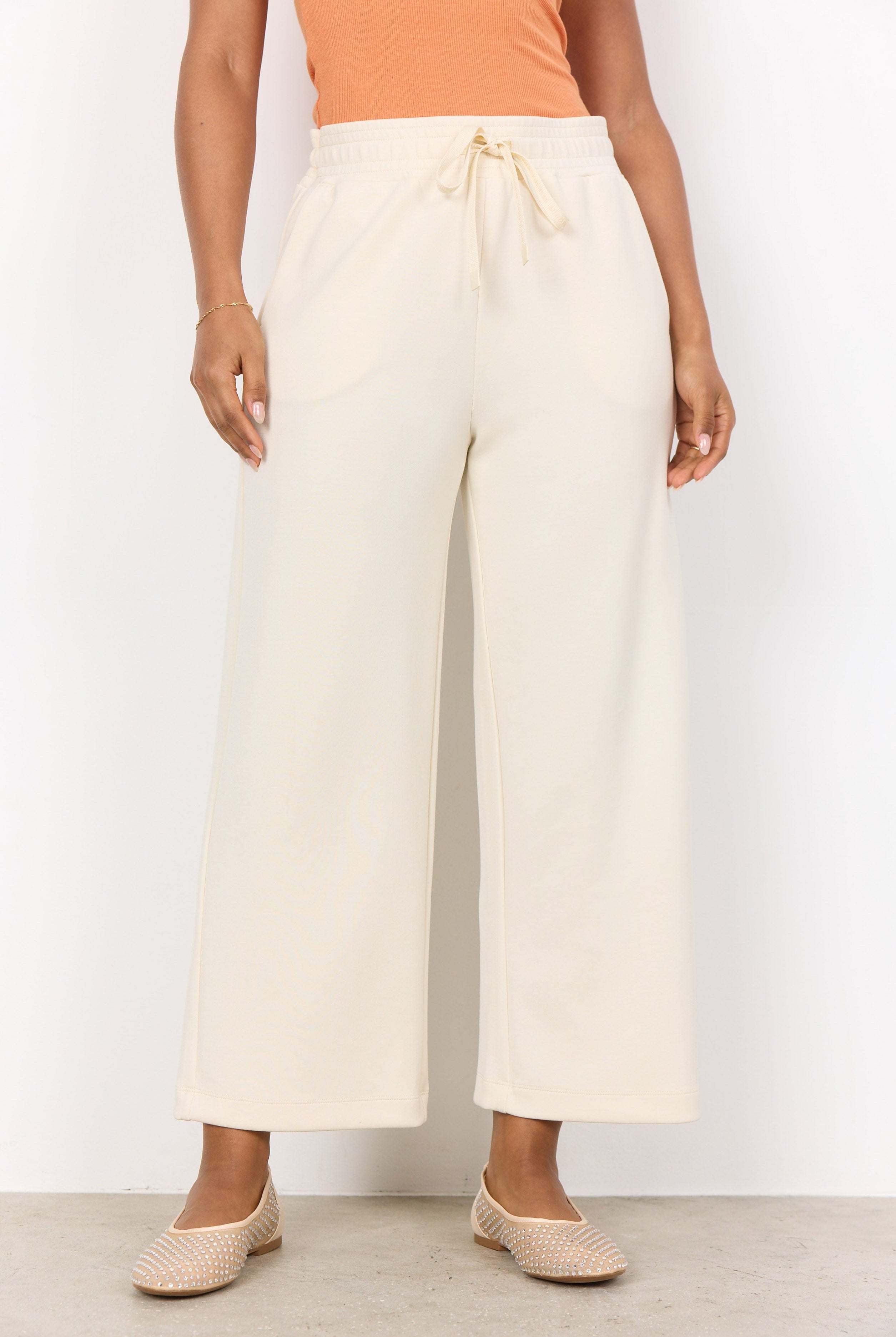 Soya Concept Banu Cropped Lounge Trousers - Cream