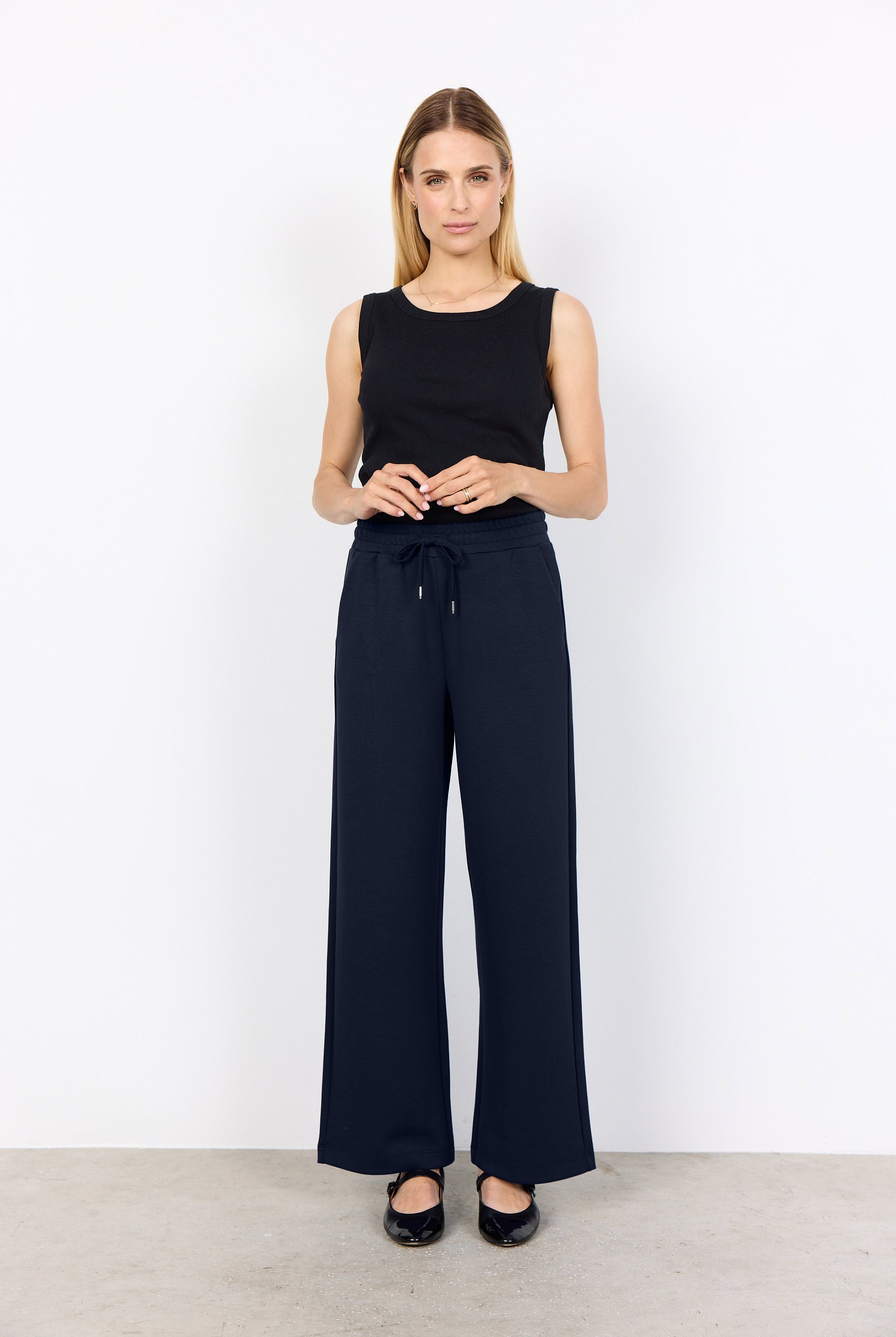 Soya Concept Banu Jersey Trousers - Navy