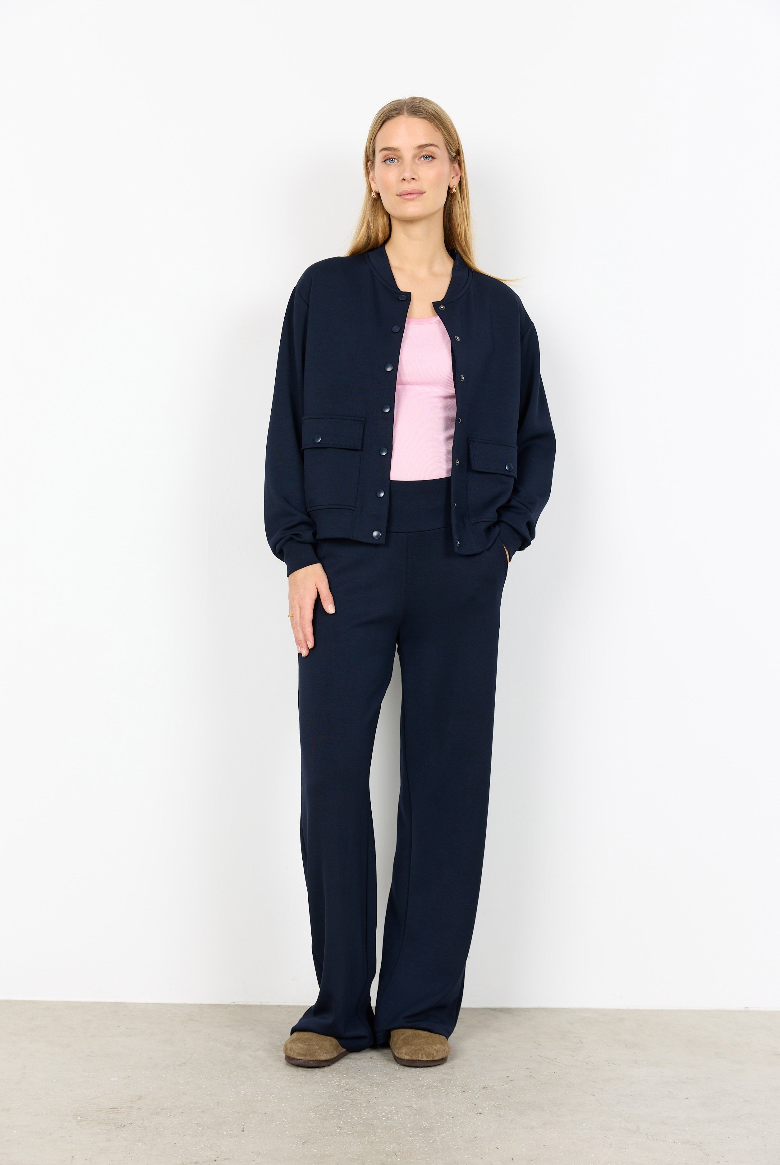 Soya Concept Banu Popper Front Jacket - Navy