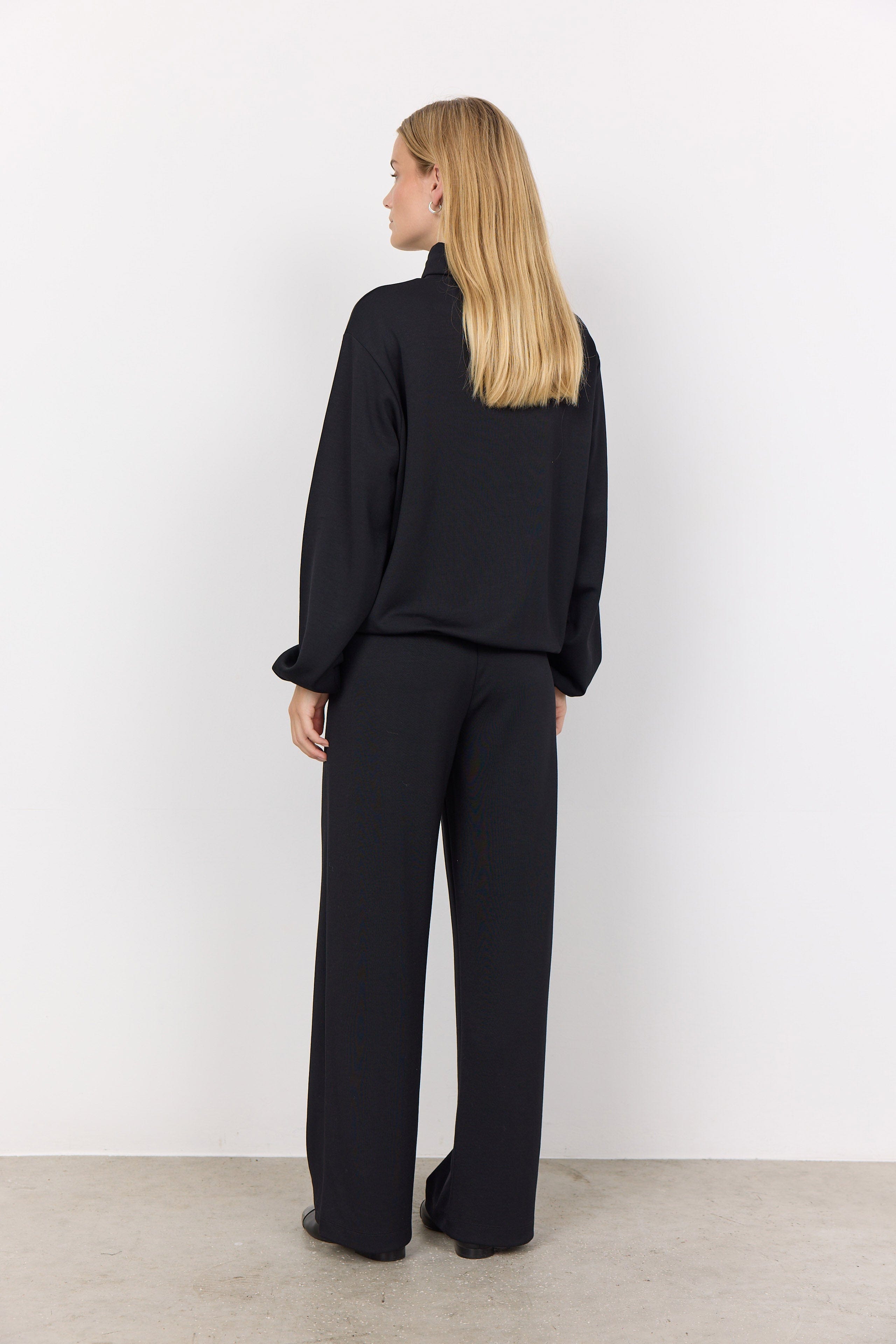 Soya Concept Banu Roll Neck Sweatshirt- Black