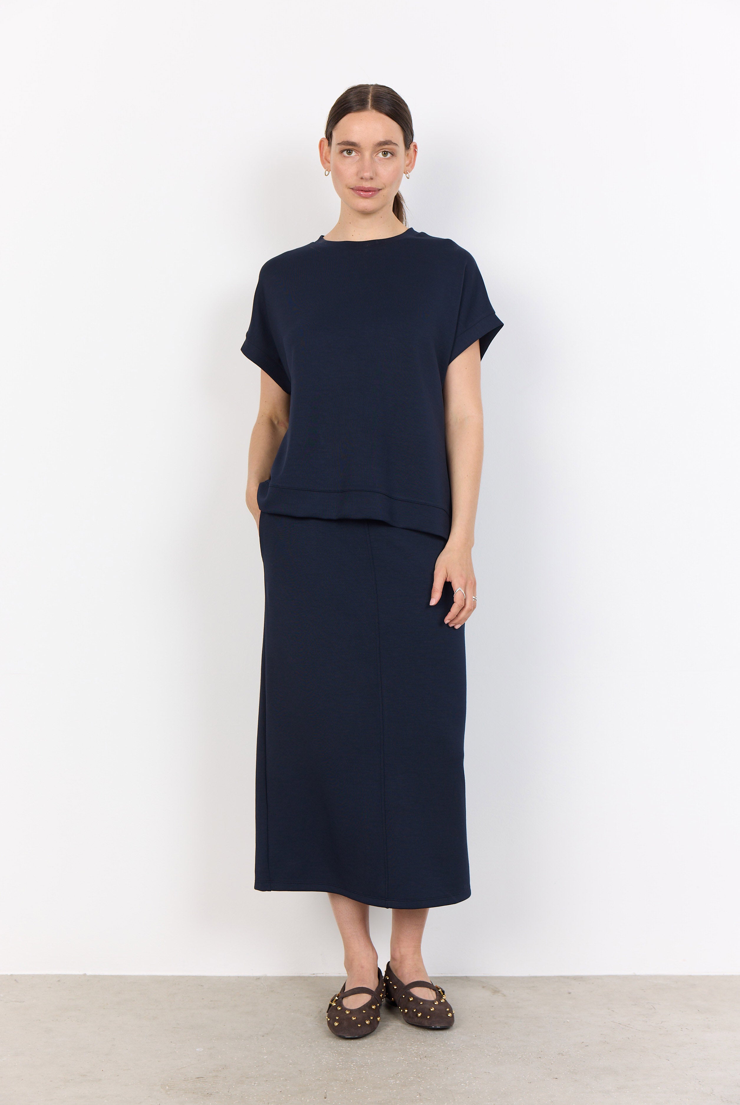 Soya Concept Banu Short Sleeve T-Shirt - Navy