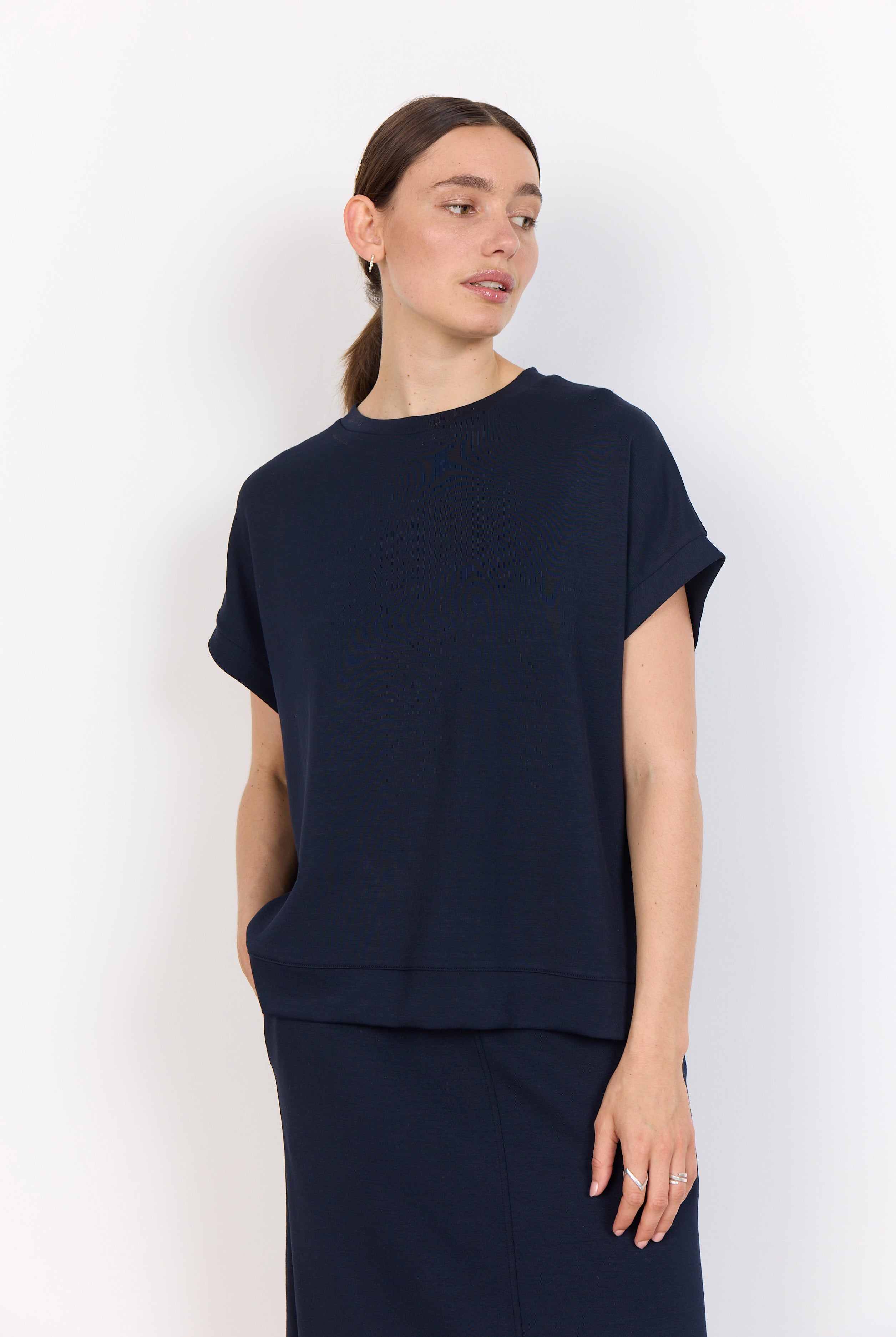 Soya Concept Banu Short Sleeve T-Shirt - Navy