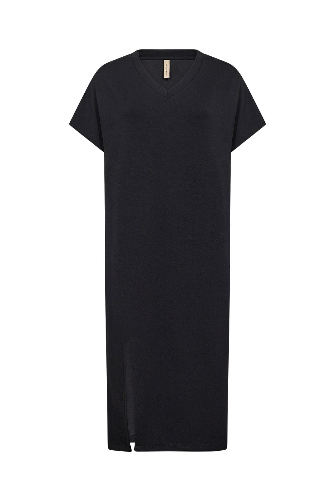 Soya Concept Banu T-Shirt Dress with Split - Black
