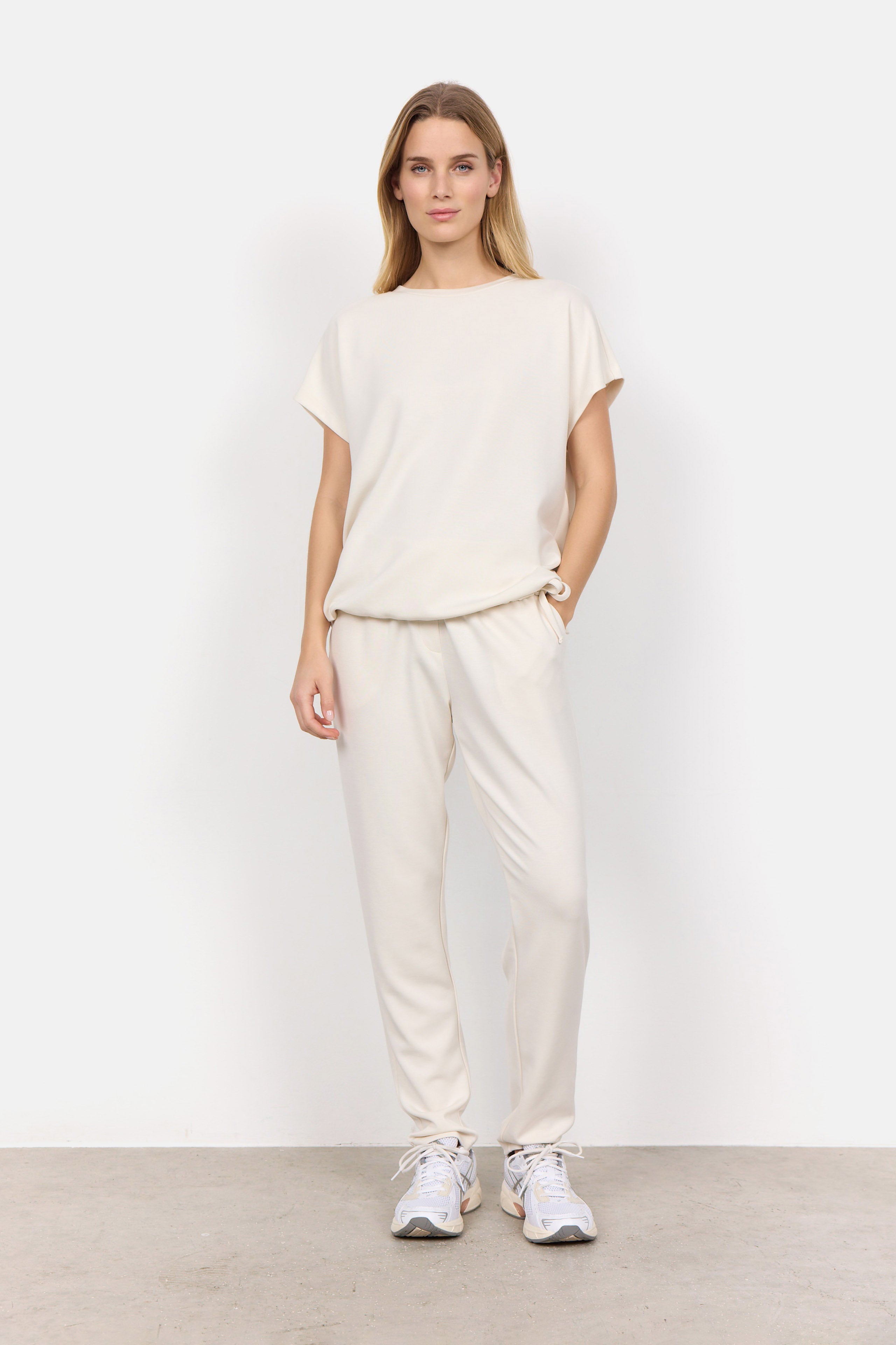 Soya Concept Banu Top with Draw Cord Hem - Cream