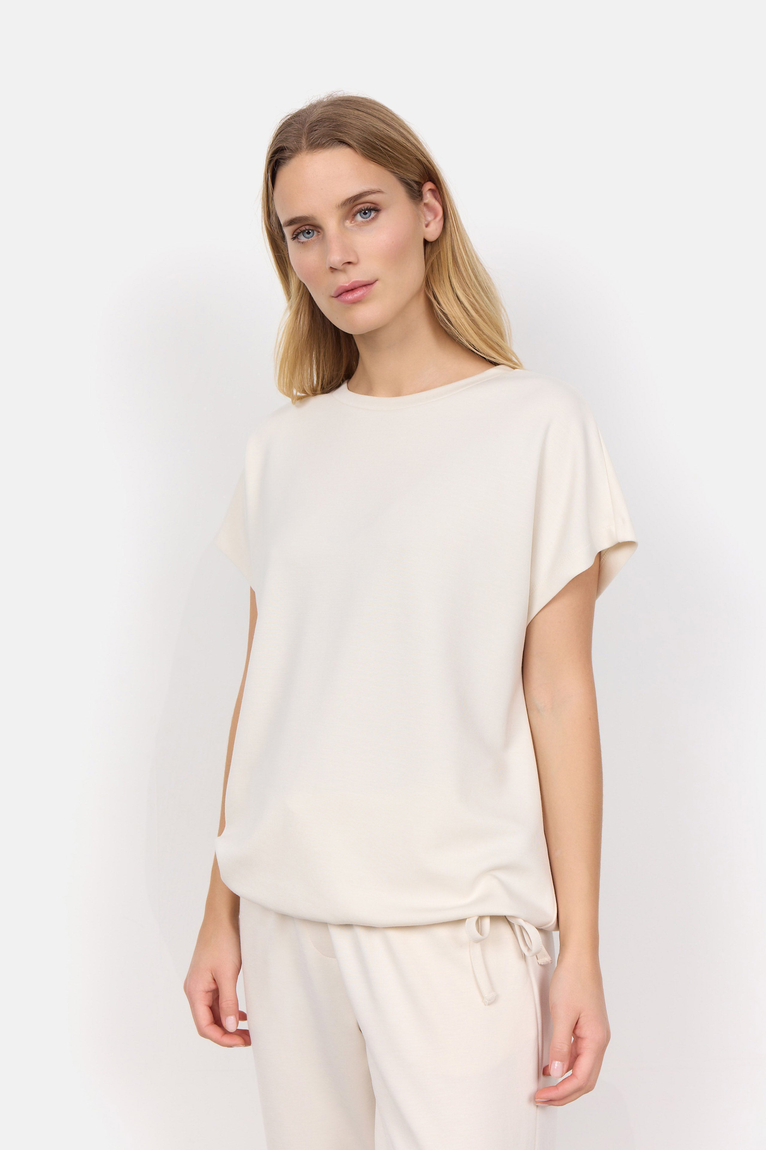 Soya Concept Banu Top with Draw Cord Hem - Cream