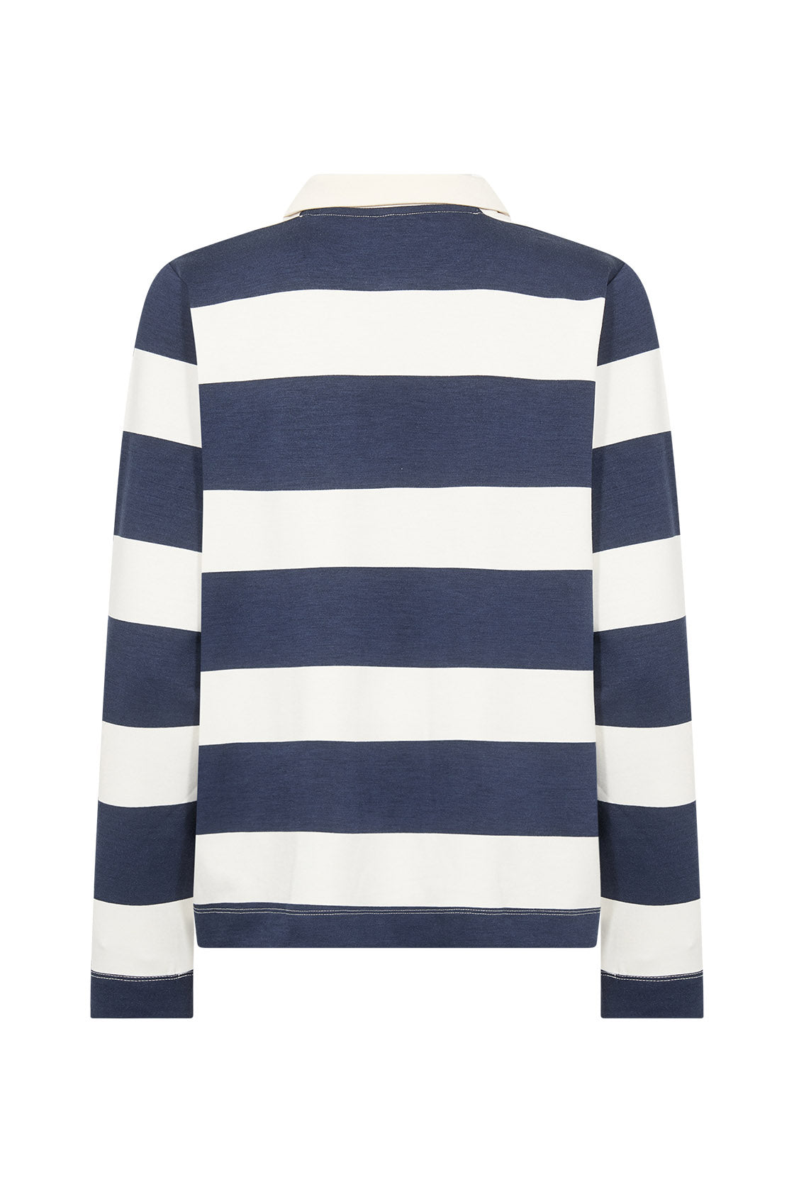 Soya Concept Barni Stripe Collared Sweatshirt - Navy Combi