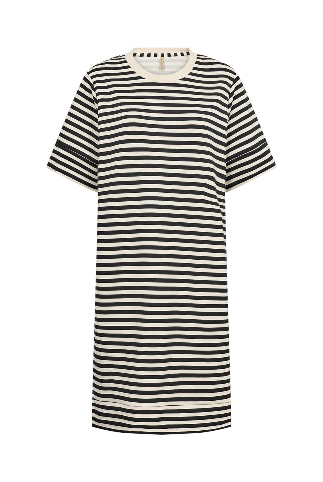 Soya Concept Barni Stripe Modal Jersey T-Shirt Dress - Black Combi