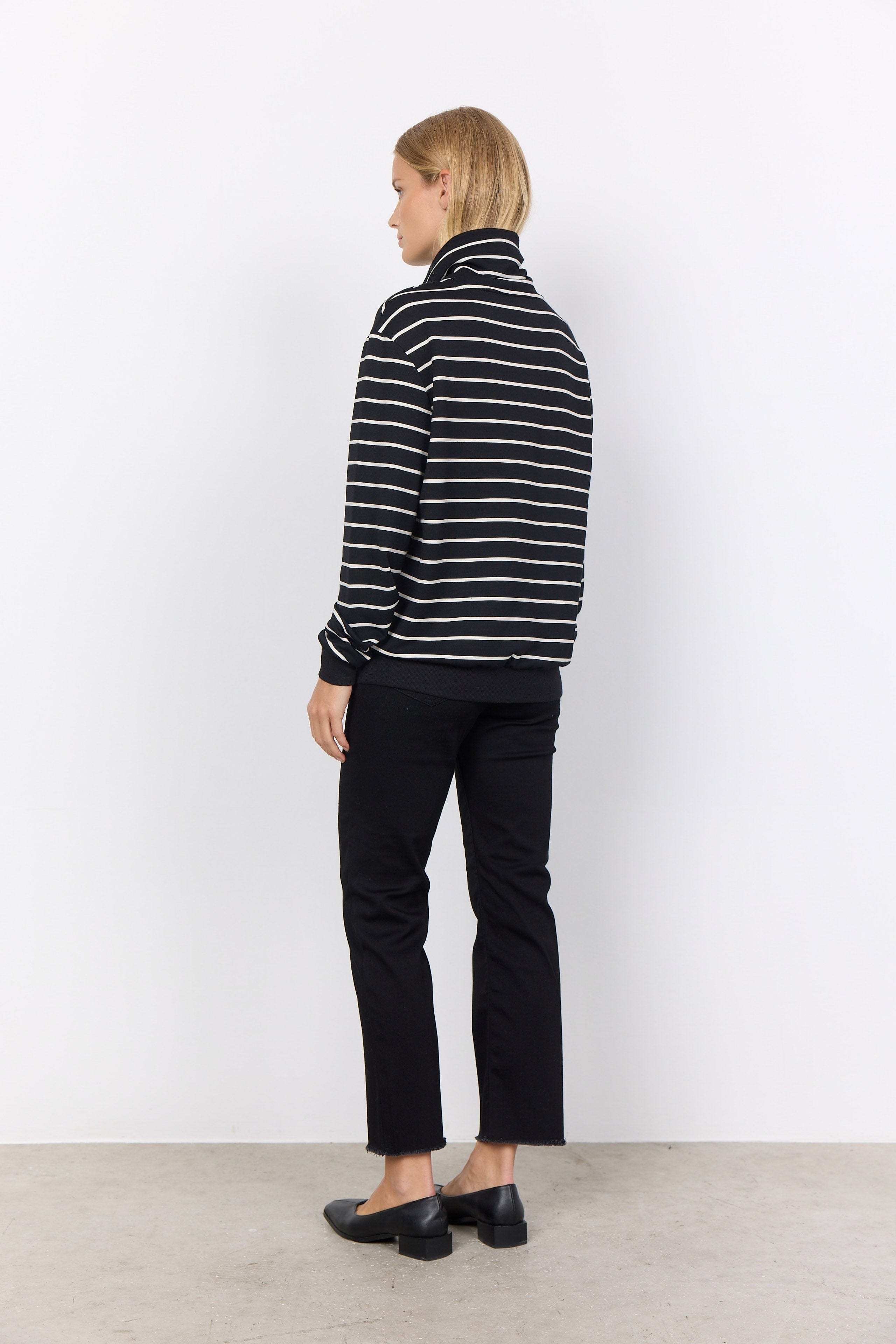 Soya Concept Barni Stripe Sweatshirt - Black Combi