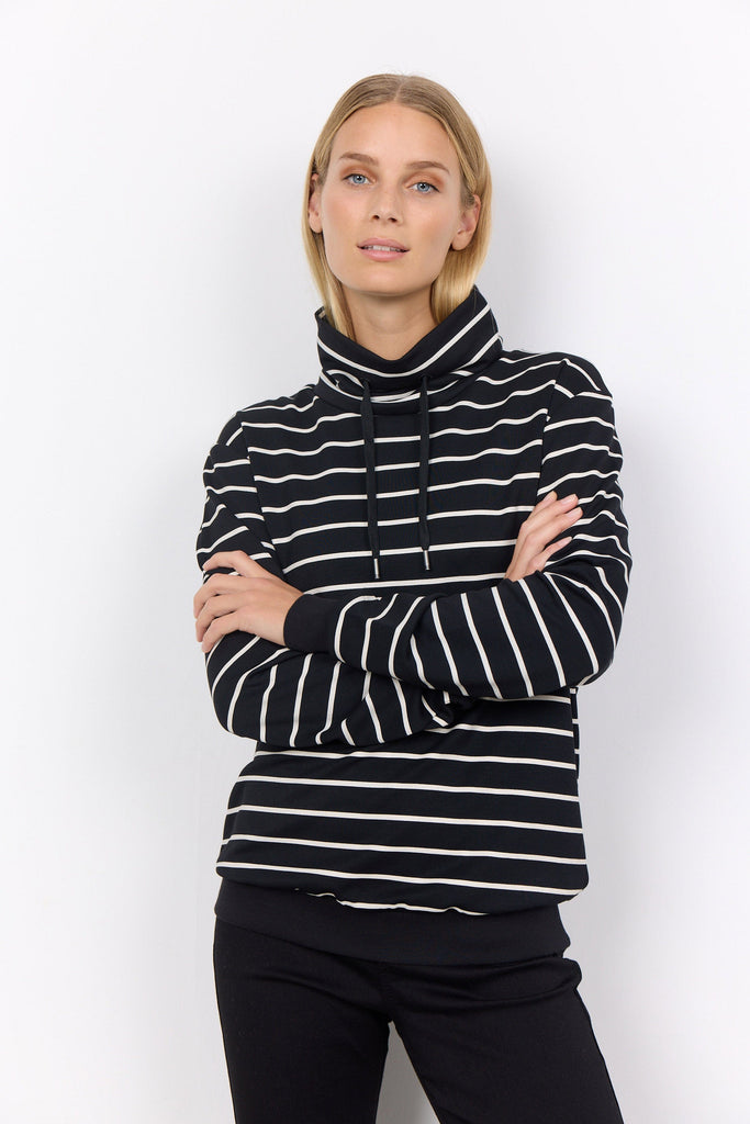Soya Concept Barni Stripe Sweatshirt - Black Combi