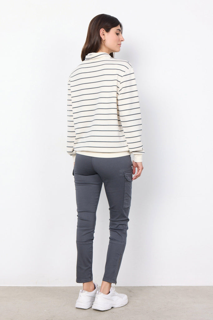Soya Concept Barni Stripe Sweatshirt - Cream Combi