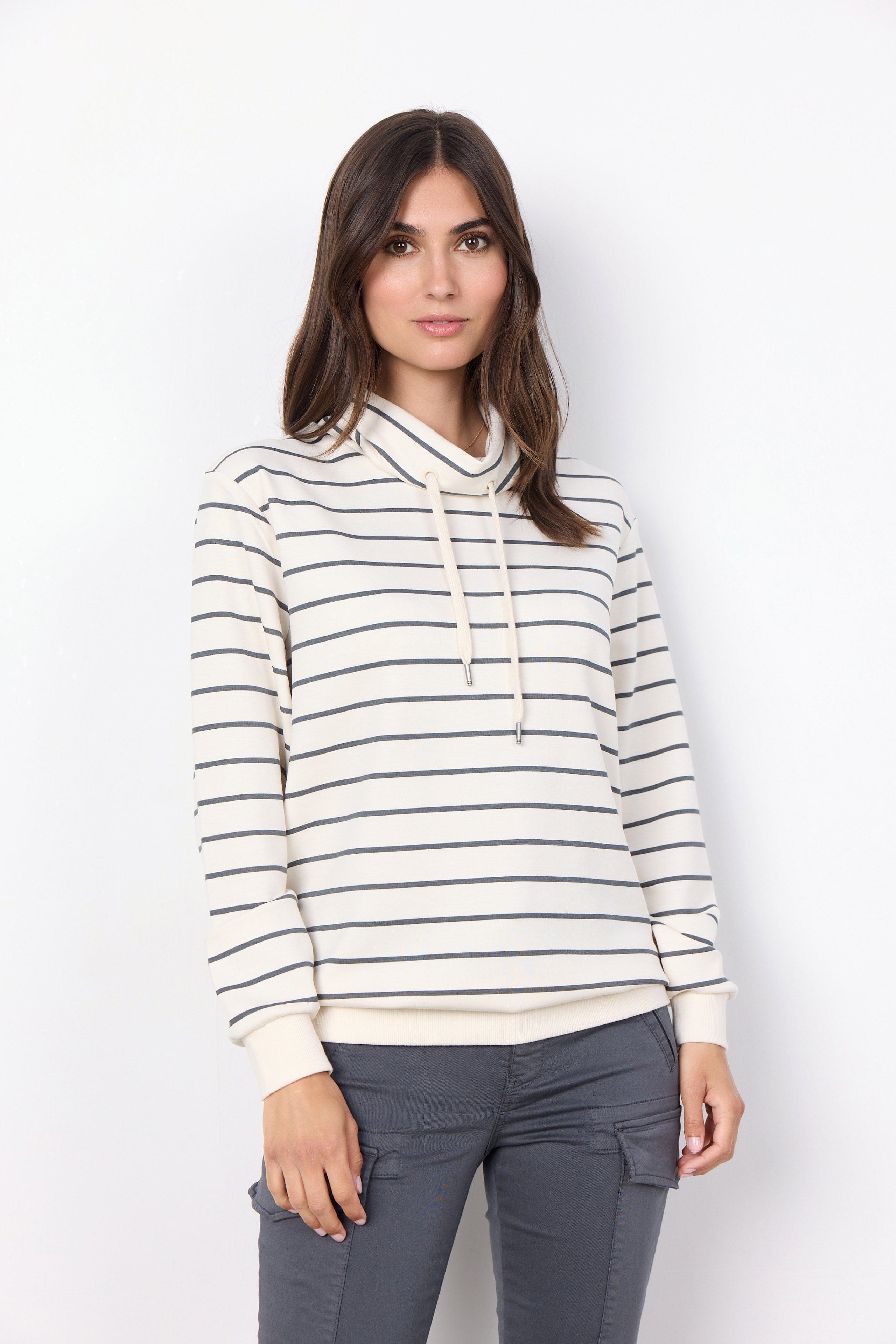 Soya Concept Barni Stripe Sweatshirt - Cream Combi