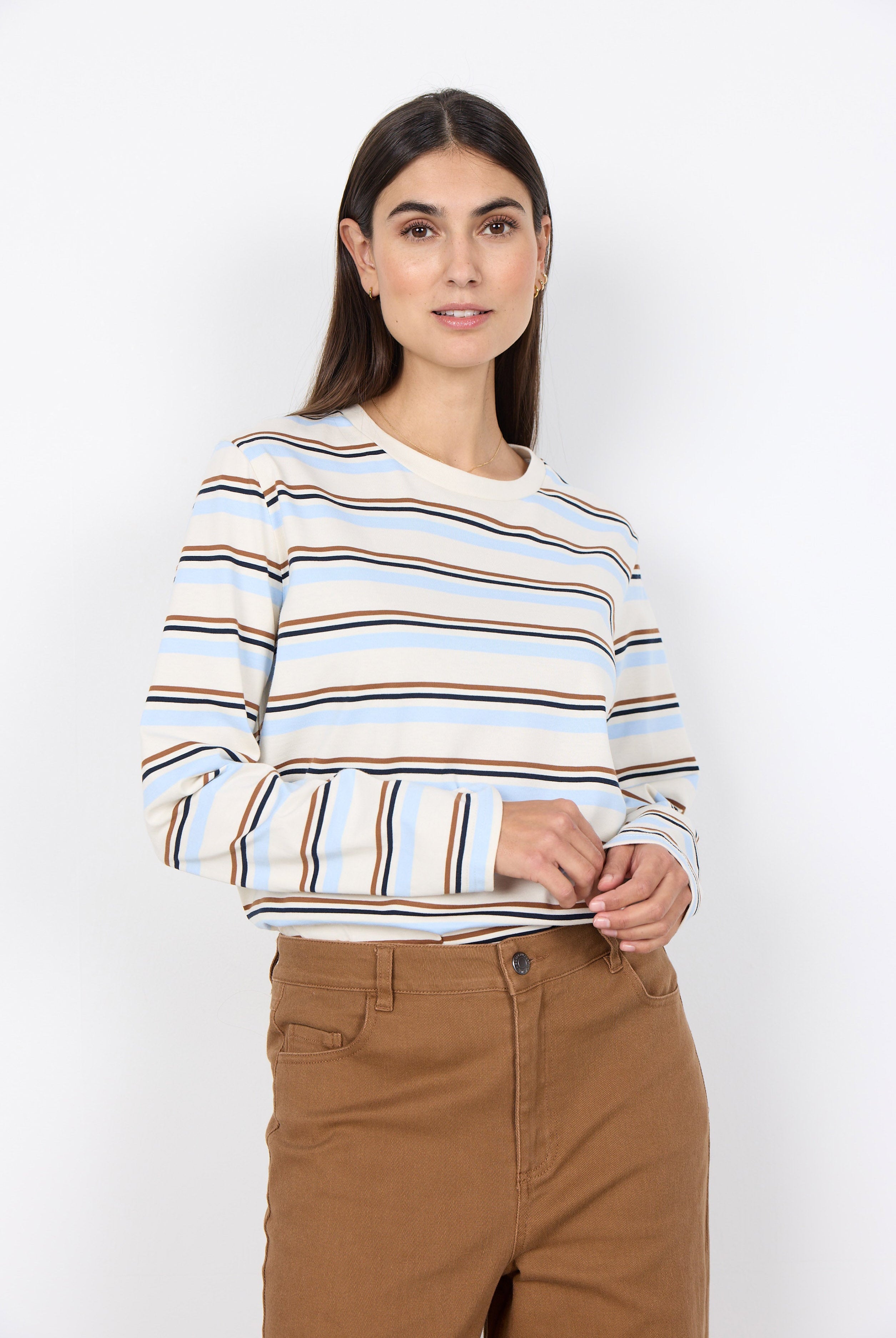 Soya Concept Base Stripe Organic Cotton Jersey Top - Windsurfer Combi