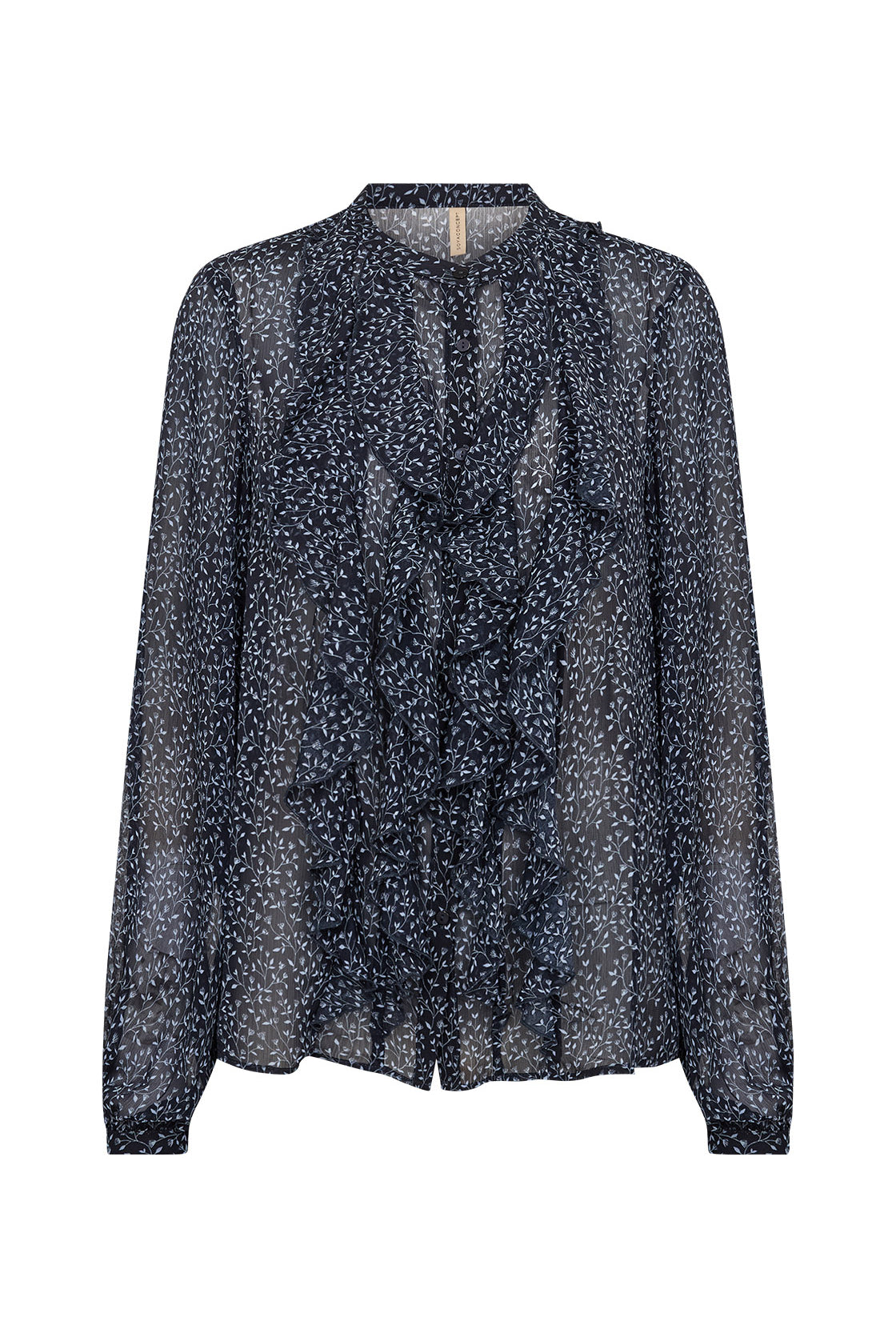 Soya Concept Bebbie Ruffle Detail Blouse - Navy Combi