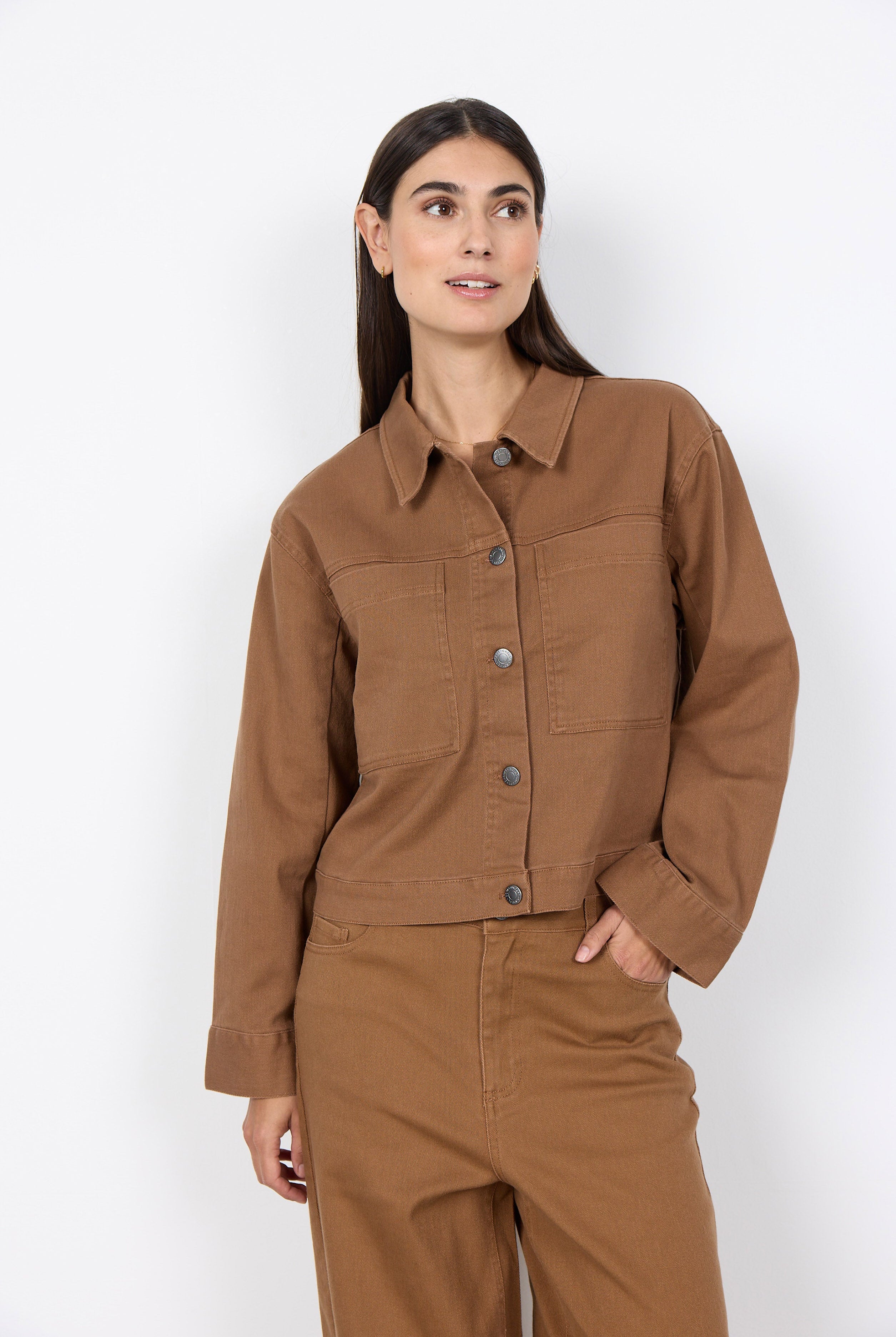 Soya Concept Bess Cotton Stretch Jacket - Toffee