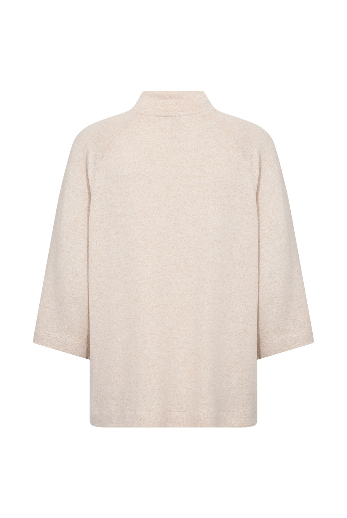 Soya Concept Biara Supersoft High Neck 3/4 Sleeve Jumper - Cream Melange