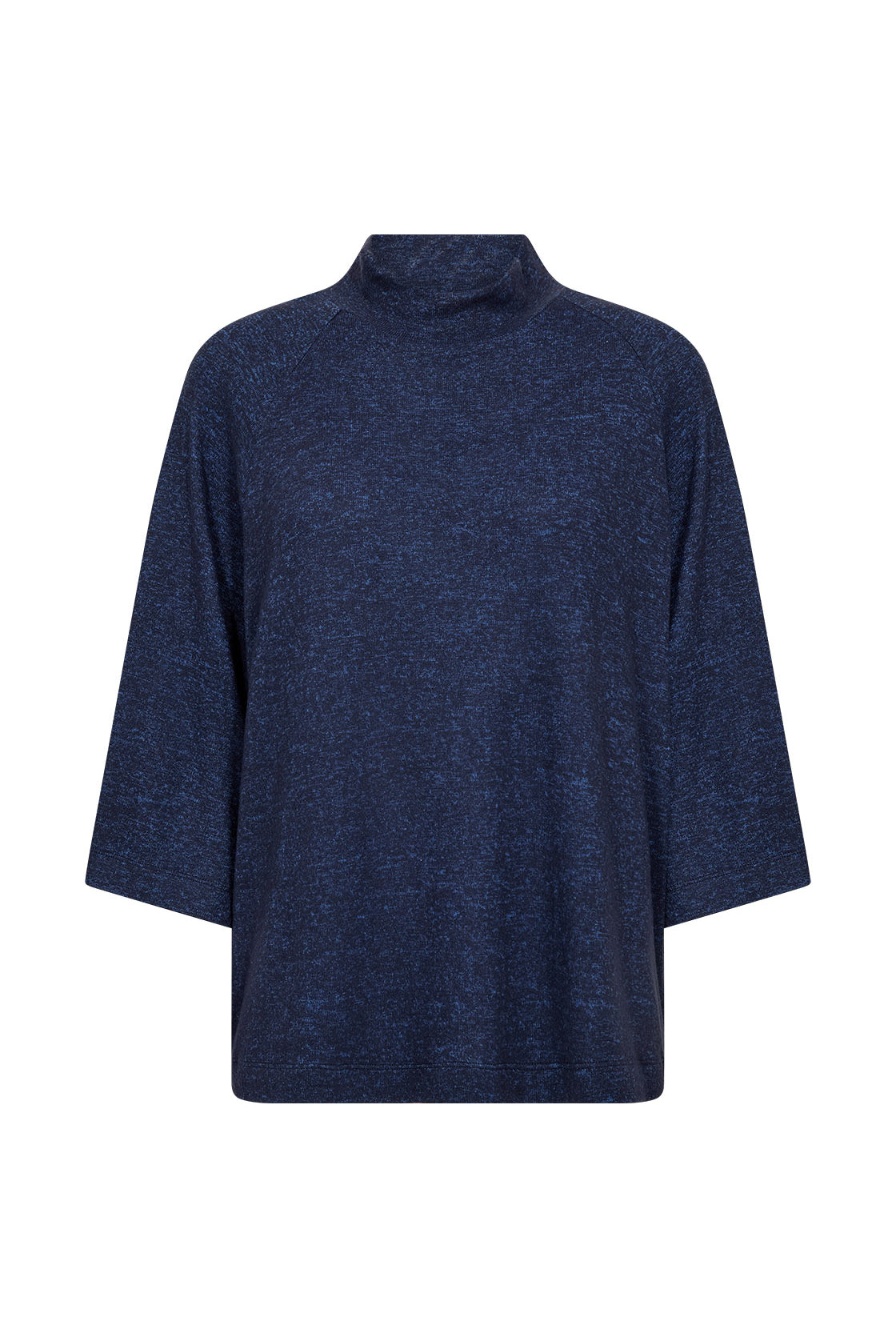 Soya Concept Biara Supersoft High Neck 3/4 Sleeve Jumper - Navy Melange