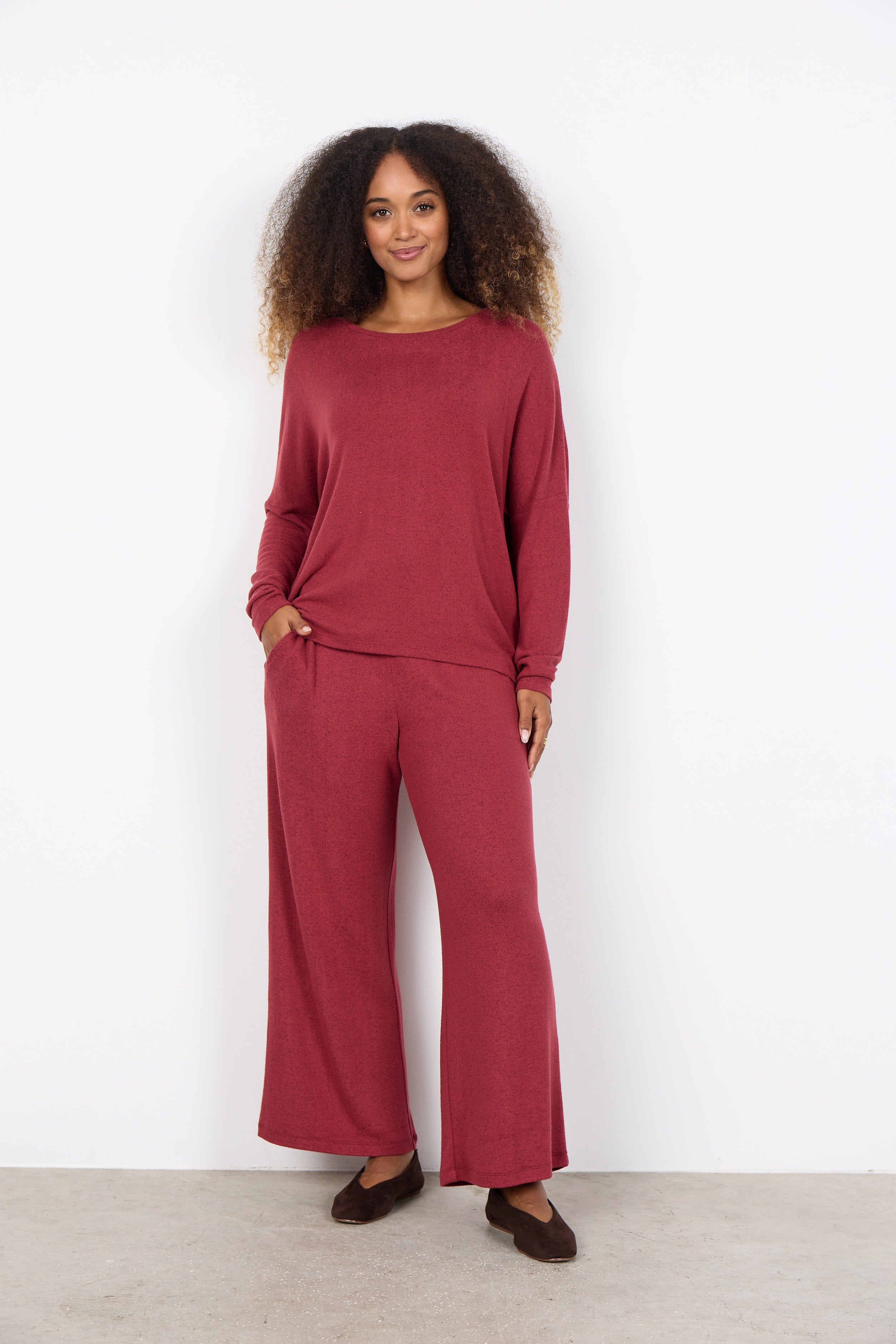 Soya Concept Biara Supersoft Jumper - Dark Red Melange