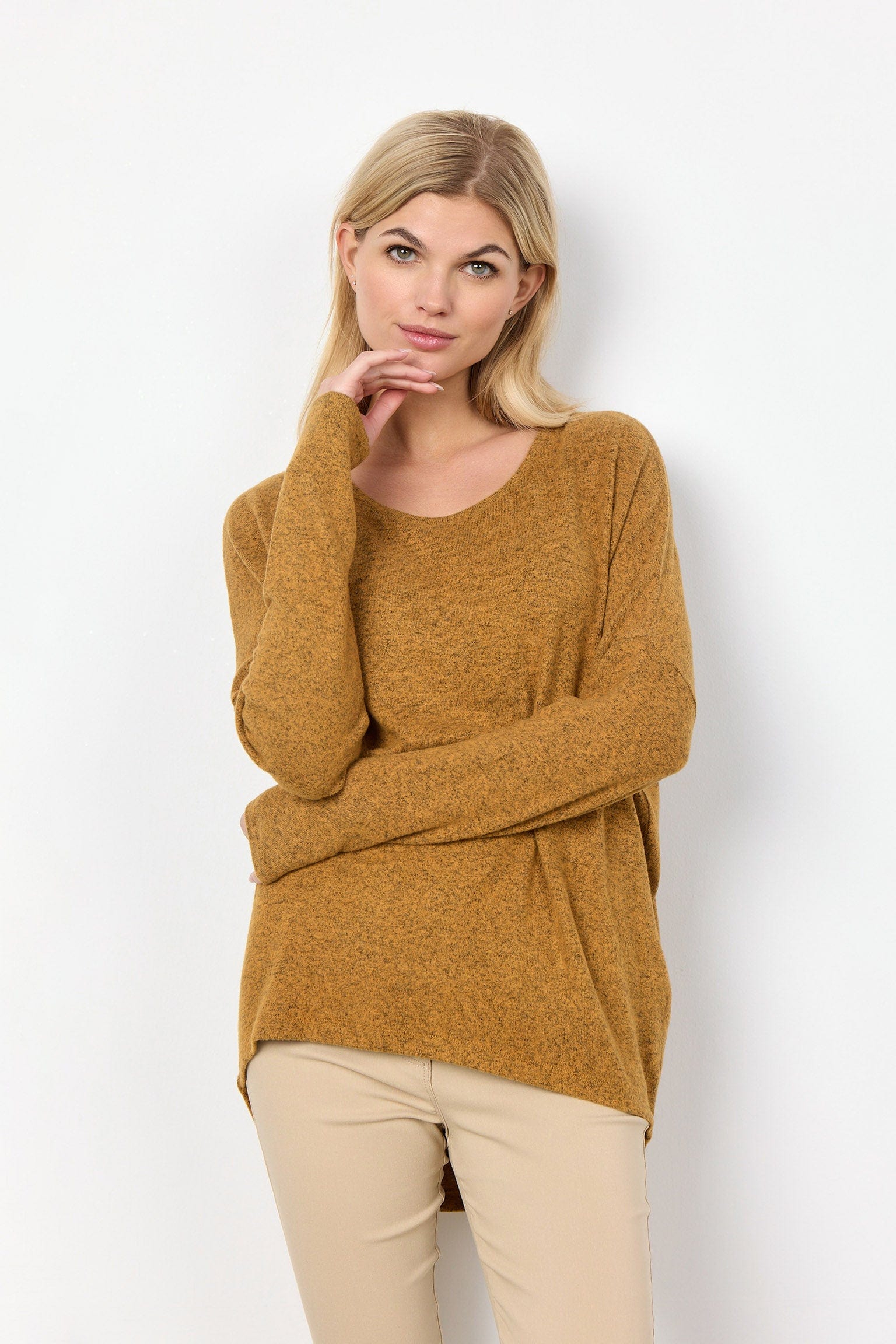 Soya Concept Biara Supersoft Jumper - Golden Yellow Melange