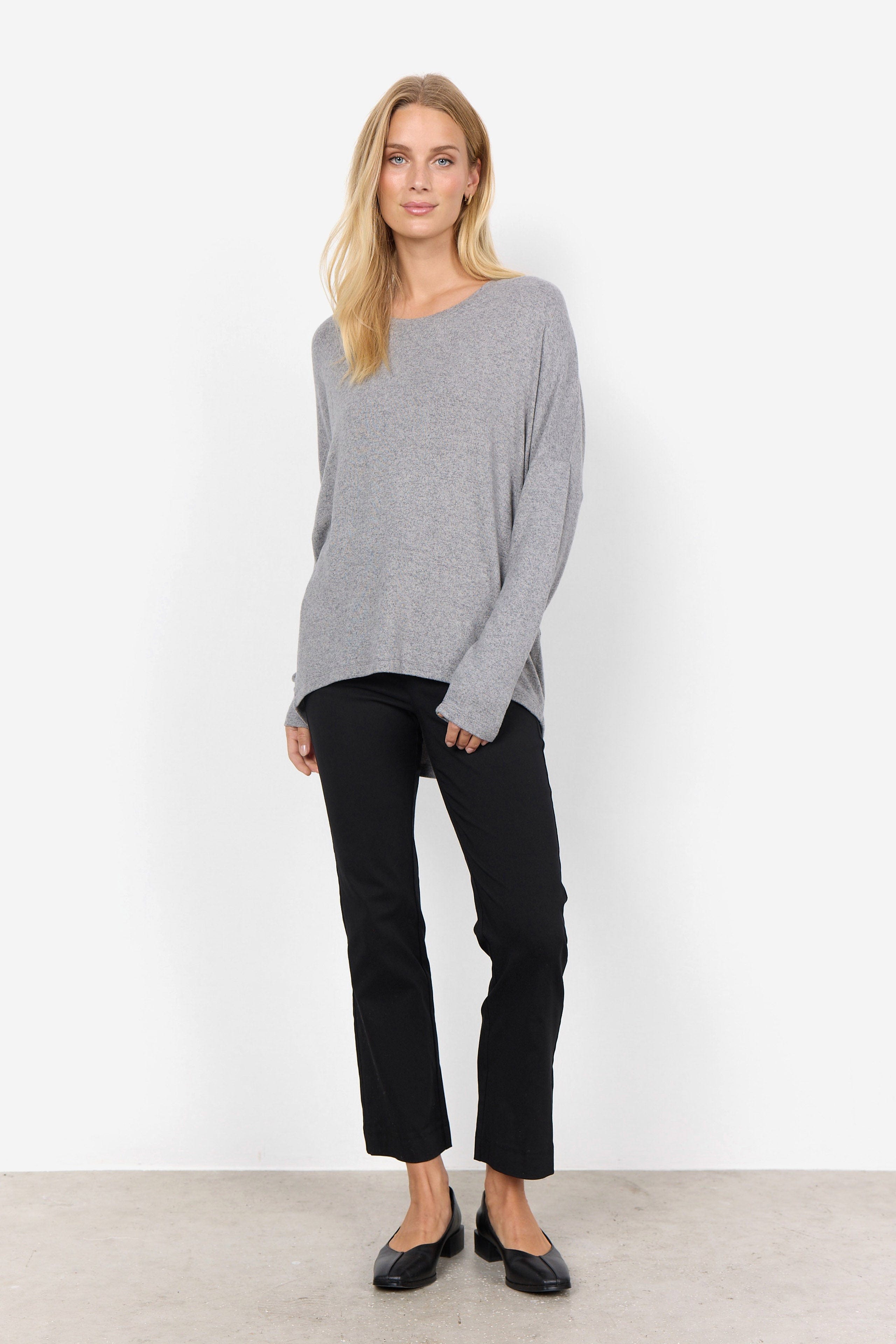 Soya Concept Biara Supersoft Jumper - Mid Grey Melange