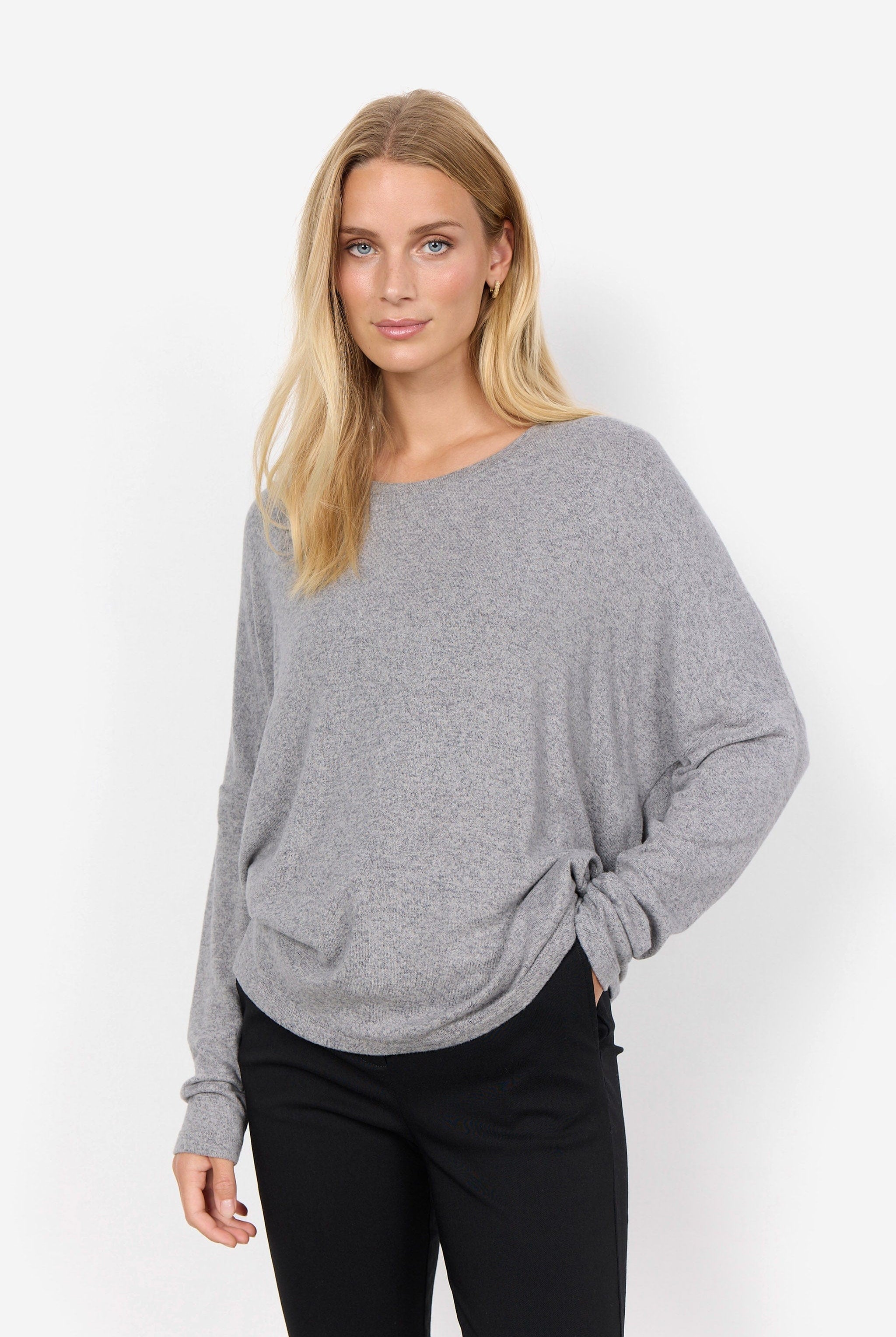 Soya Concept Biara Supersoft Jumper - Mid Grey Melange