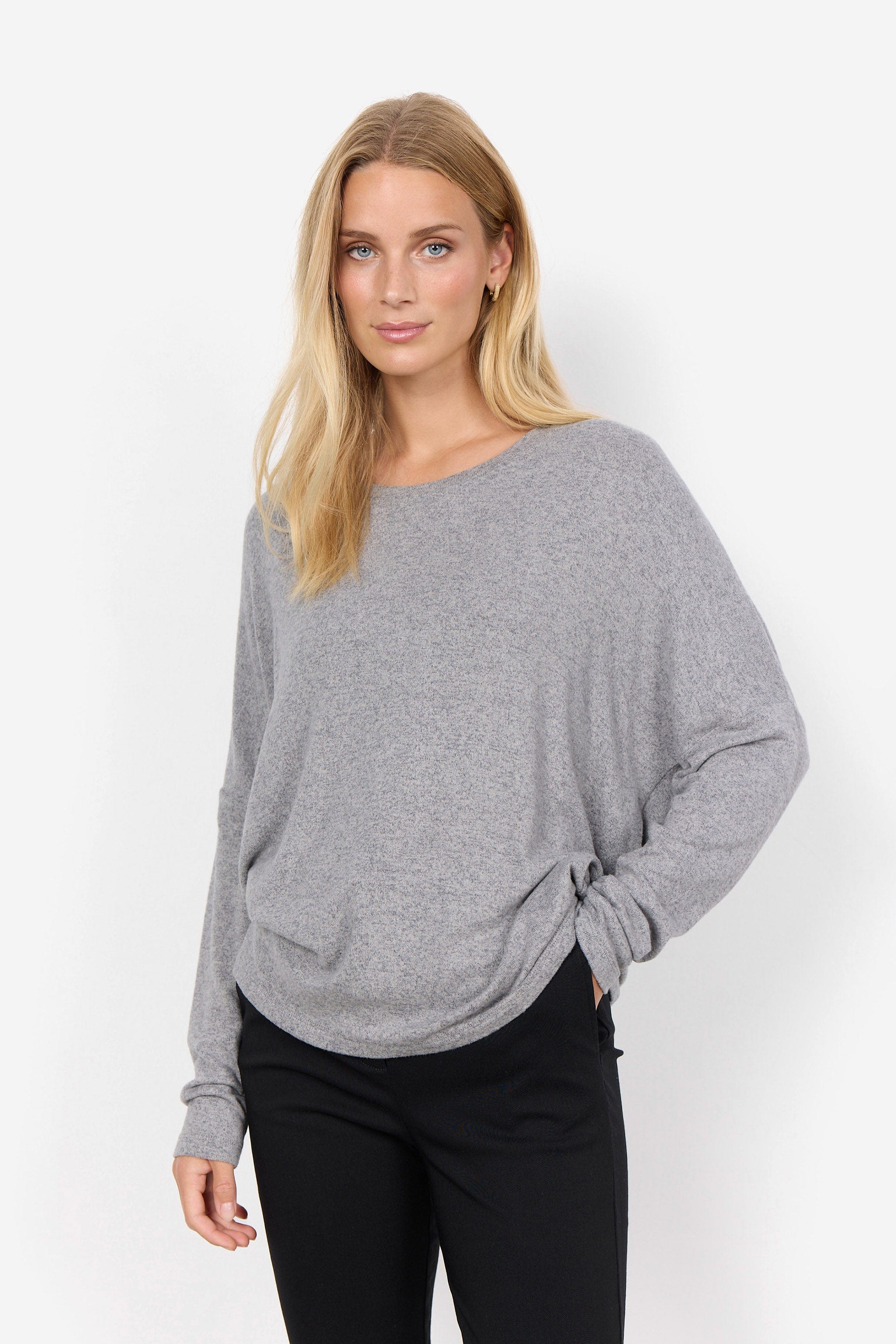 Soya Concept Biara Supersoft Jumper - Mid Grey Melange