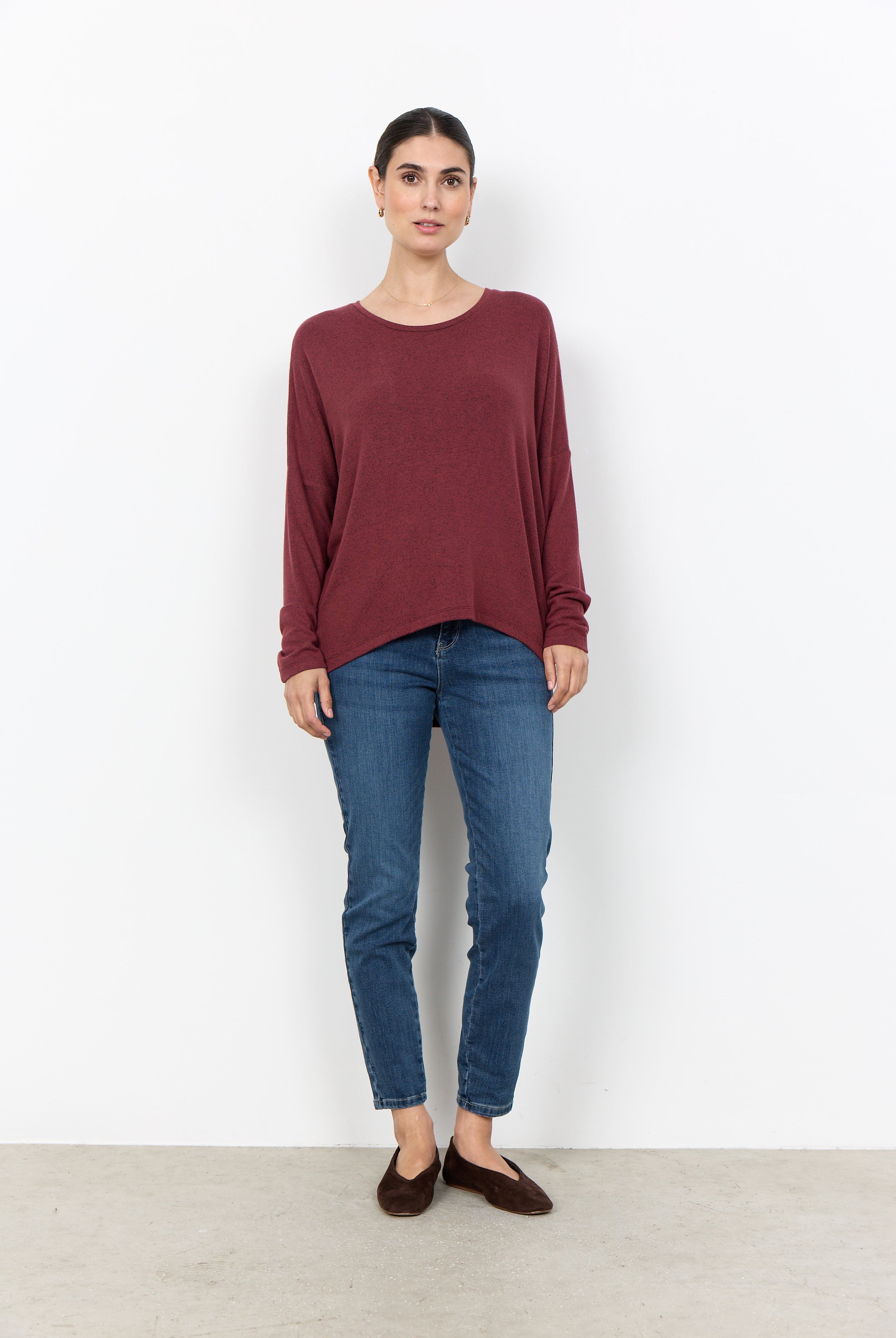 Soya Concept Biara Supersoft Jumper - Oxblood Red Melange