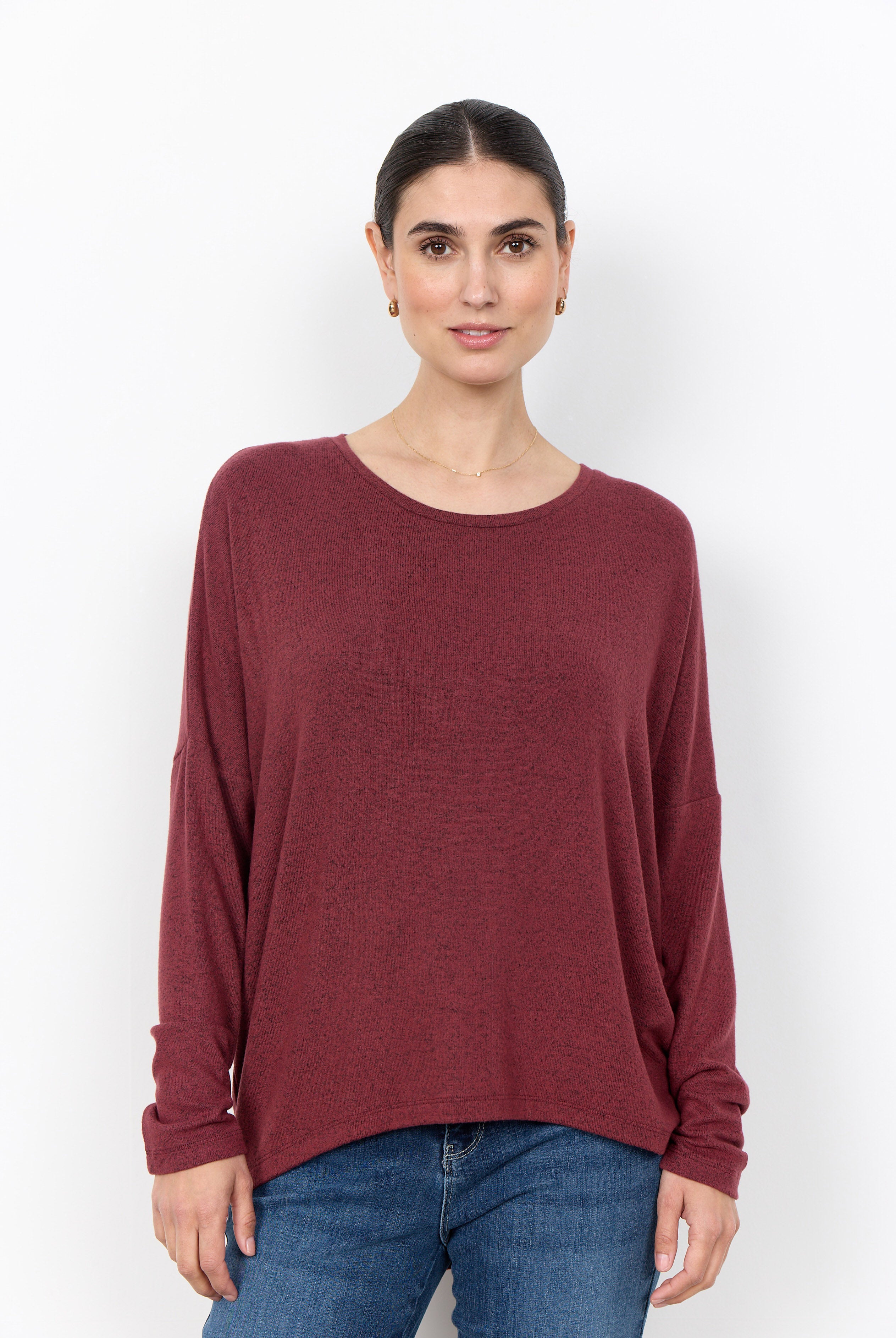 Soya Concept Biara Supersoft Jumper - Oxblood Red Melange