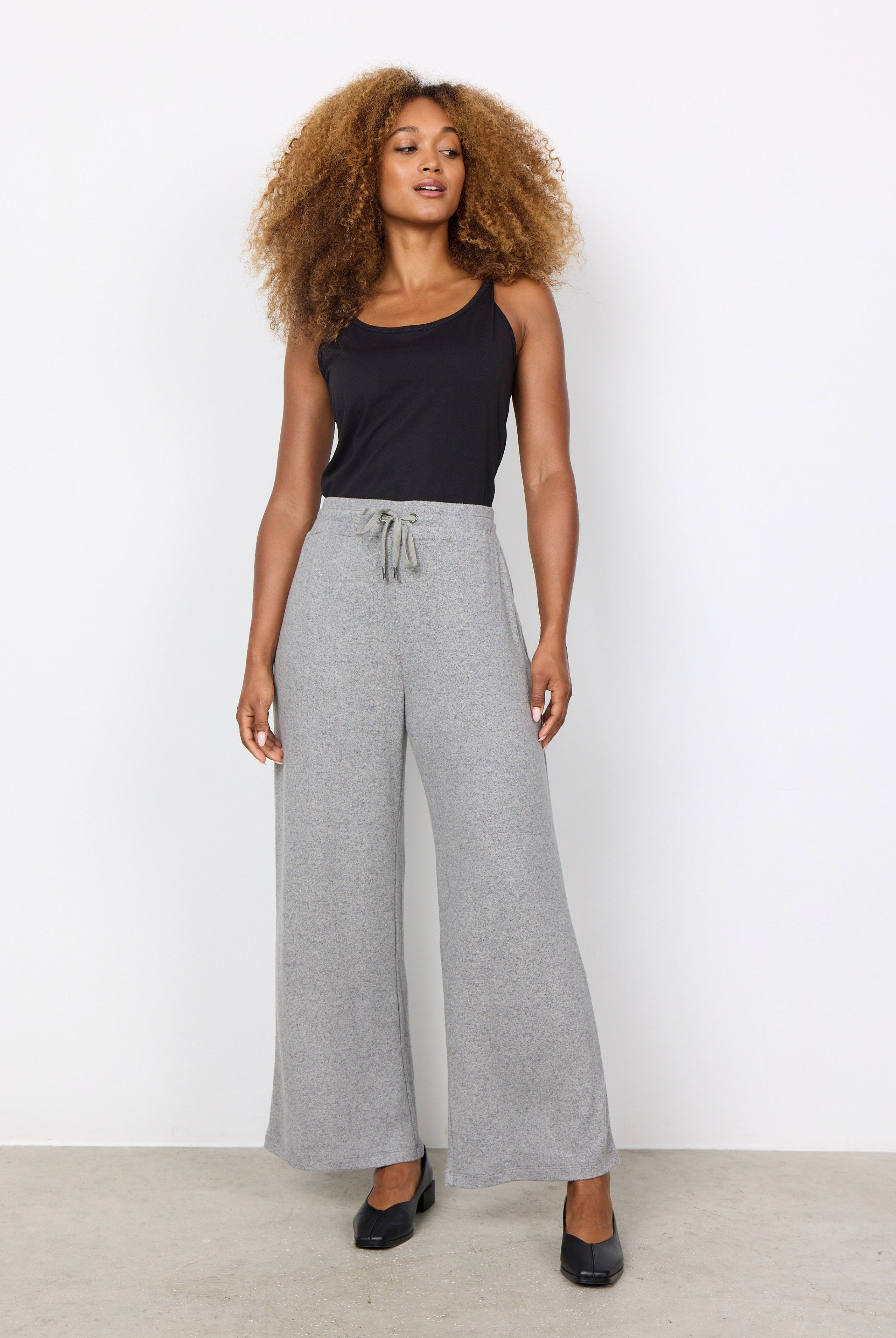 Soya Concept Biara Supersoft Trousers - Mid Grey Melange