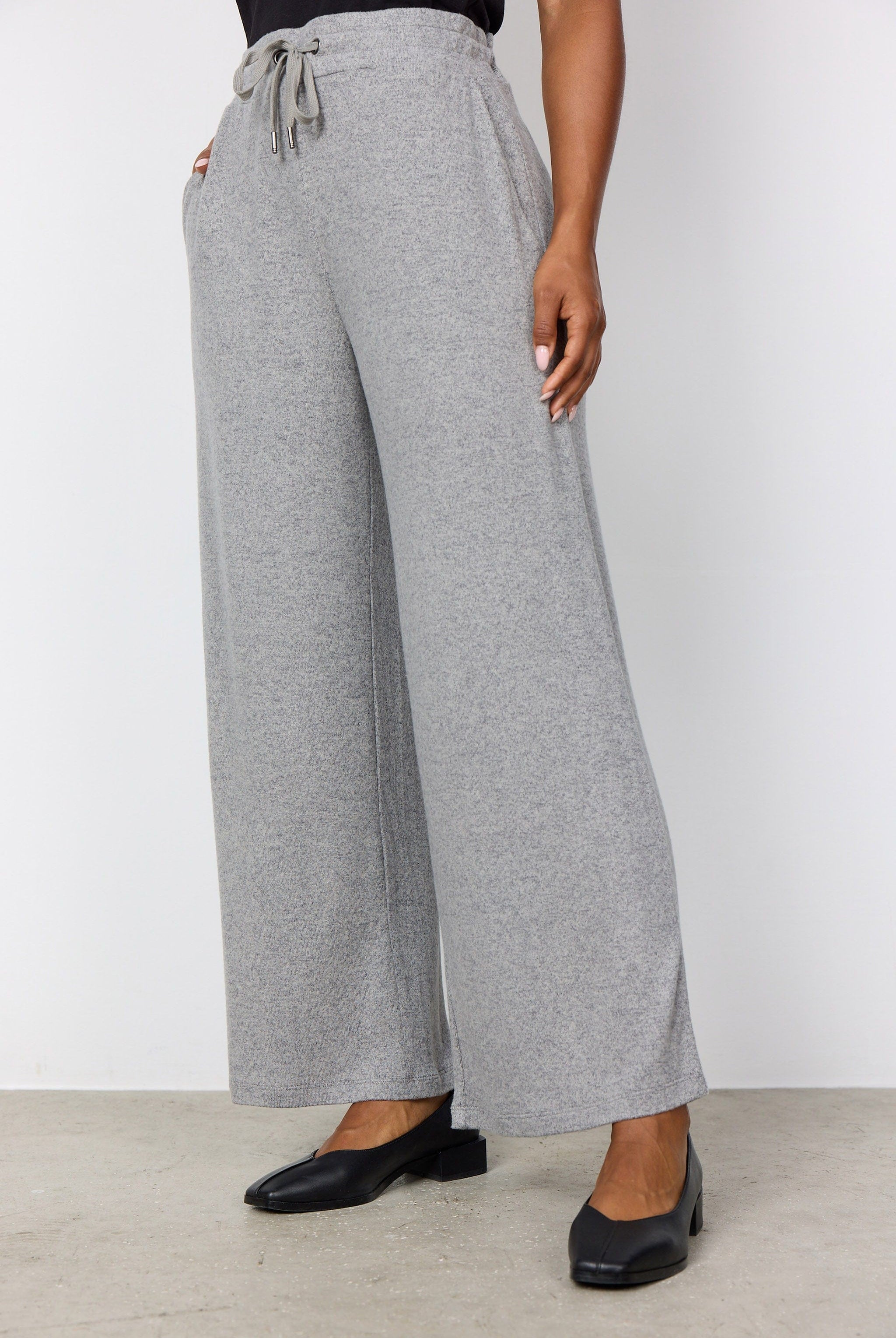 Soya Concept Biara Supersoft Trousers - Mid Grey Melange
