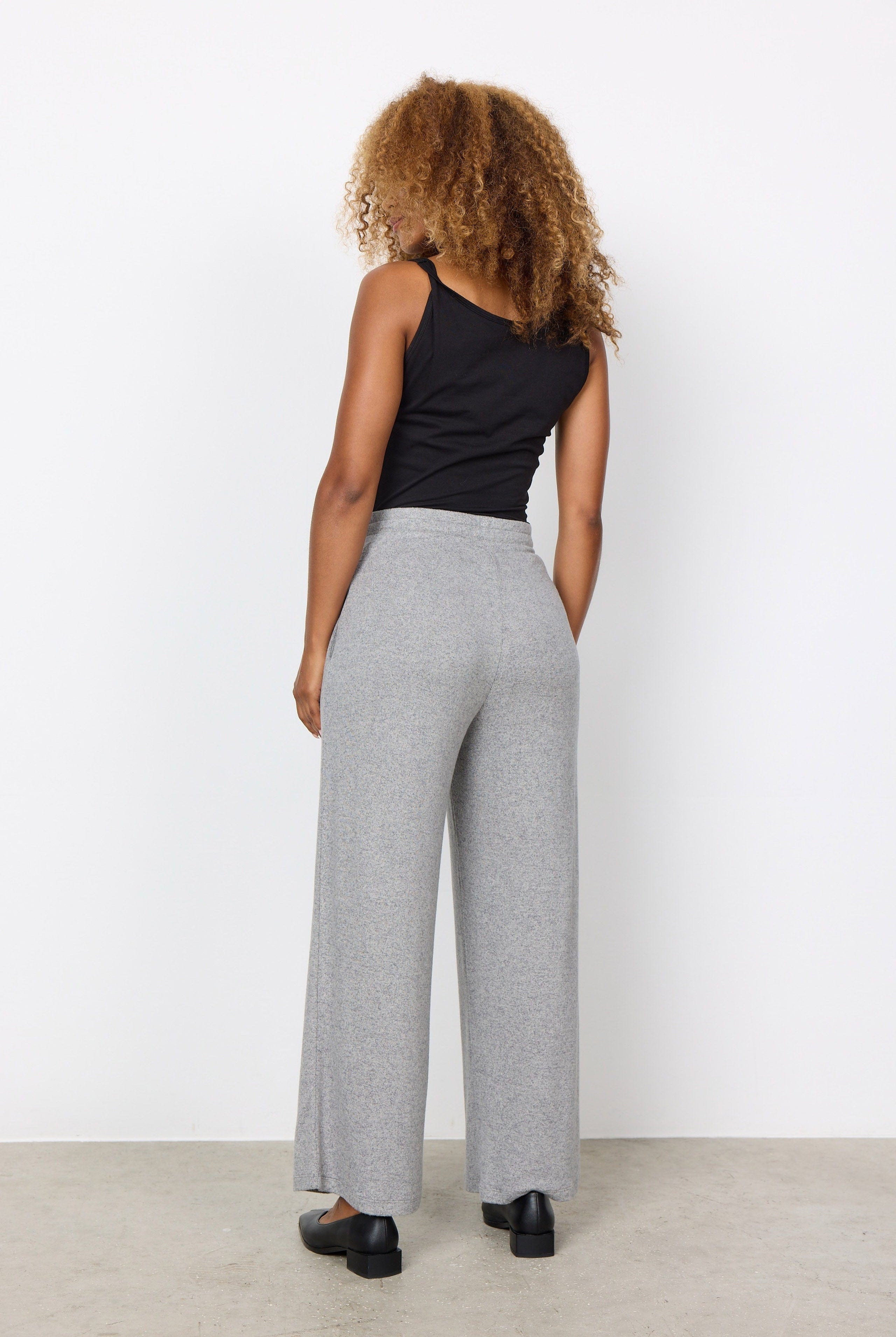 Soya Concept Biara Supersoft Trousers - Mid Grey Melange