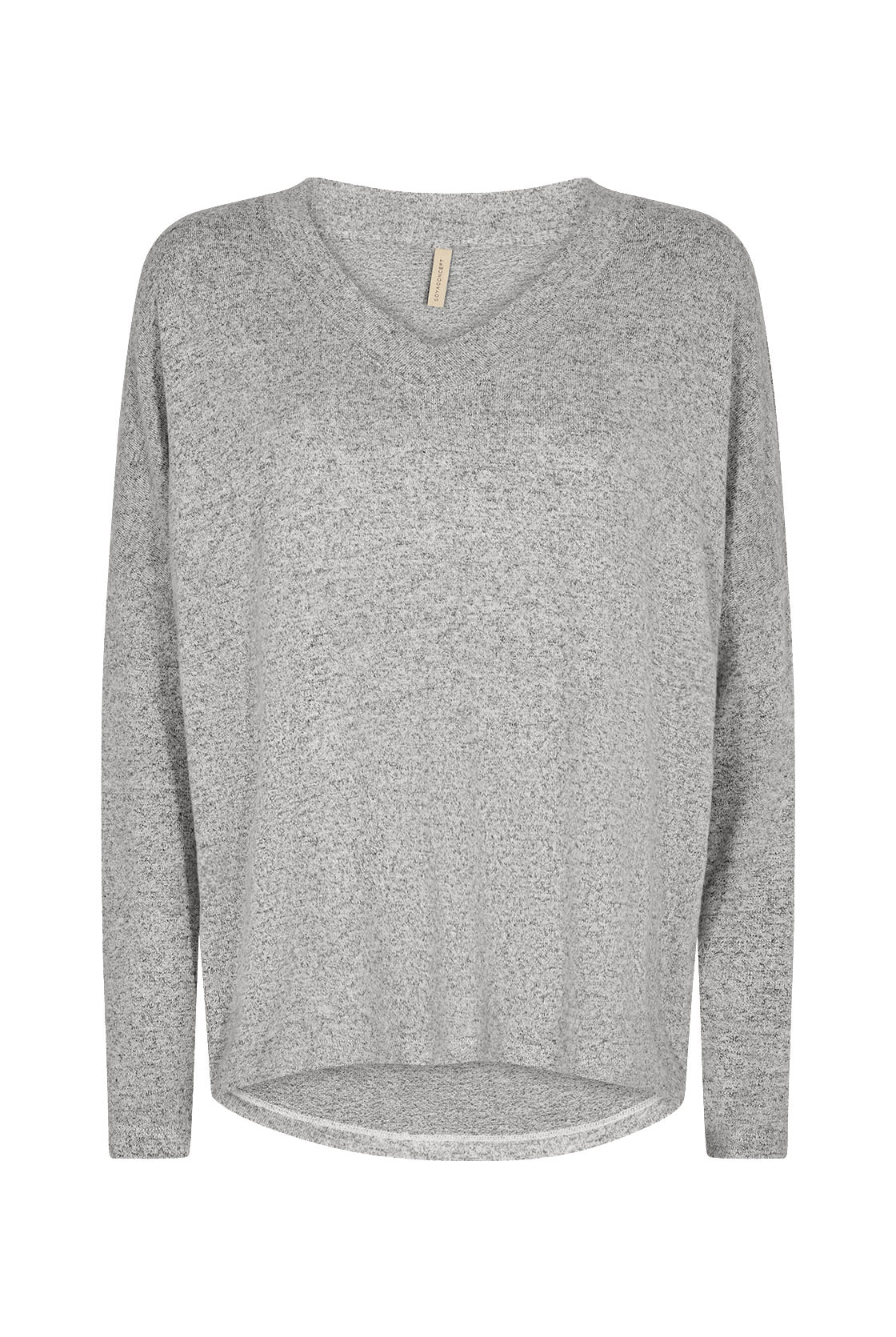 Soya Concept Biara Supersoft V-Neck Jumper - Light Grey Melange