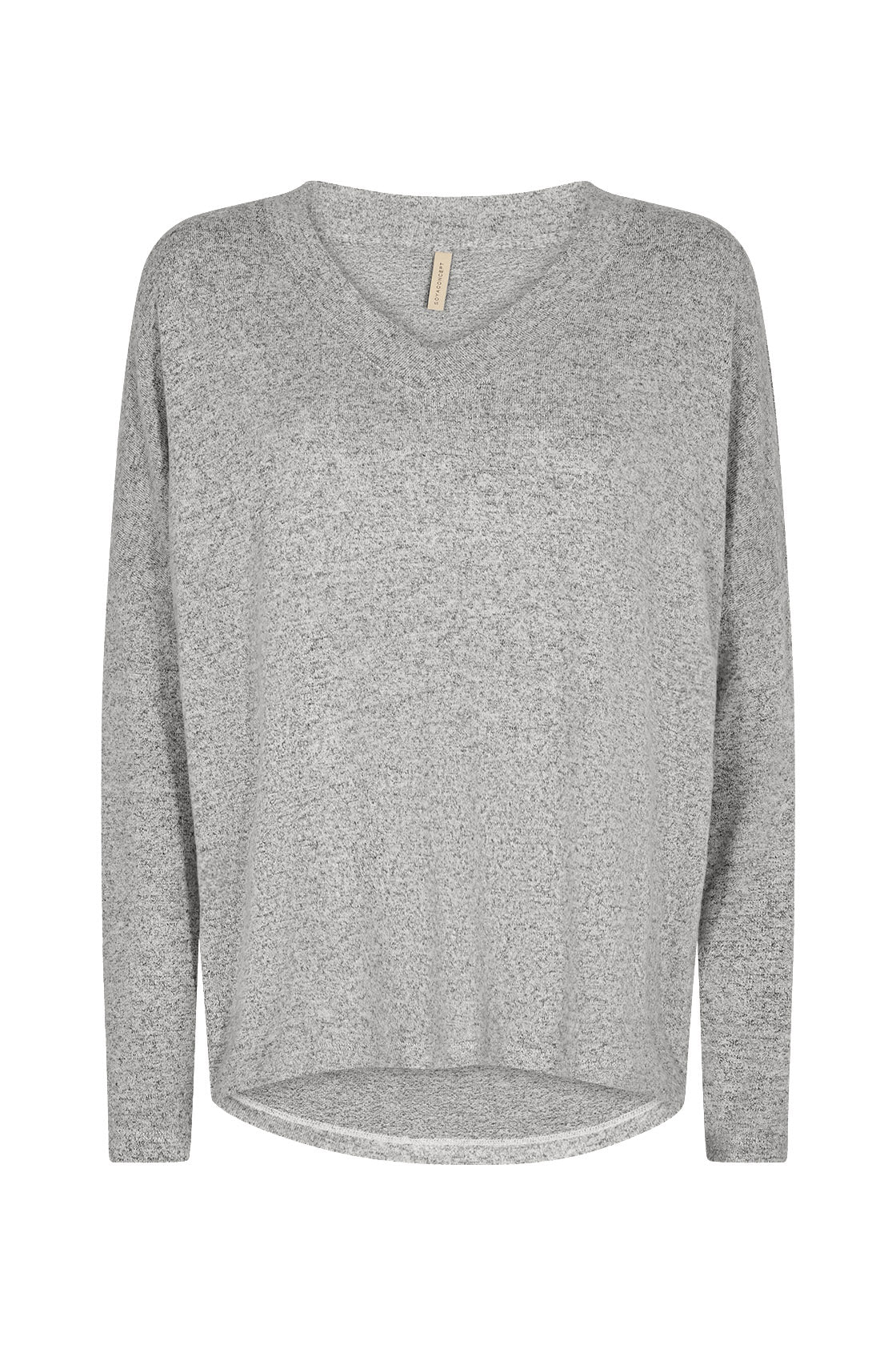 Soya Concept Biara Supersoft V-Neck Jumper - Light Grey Melange