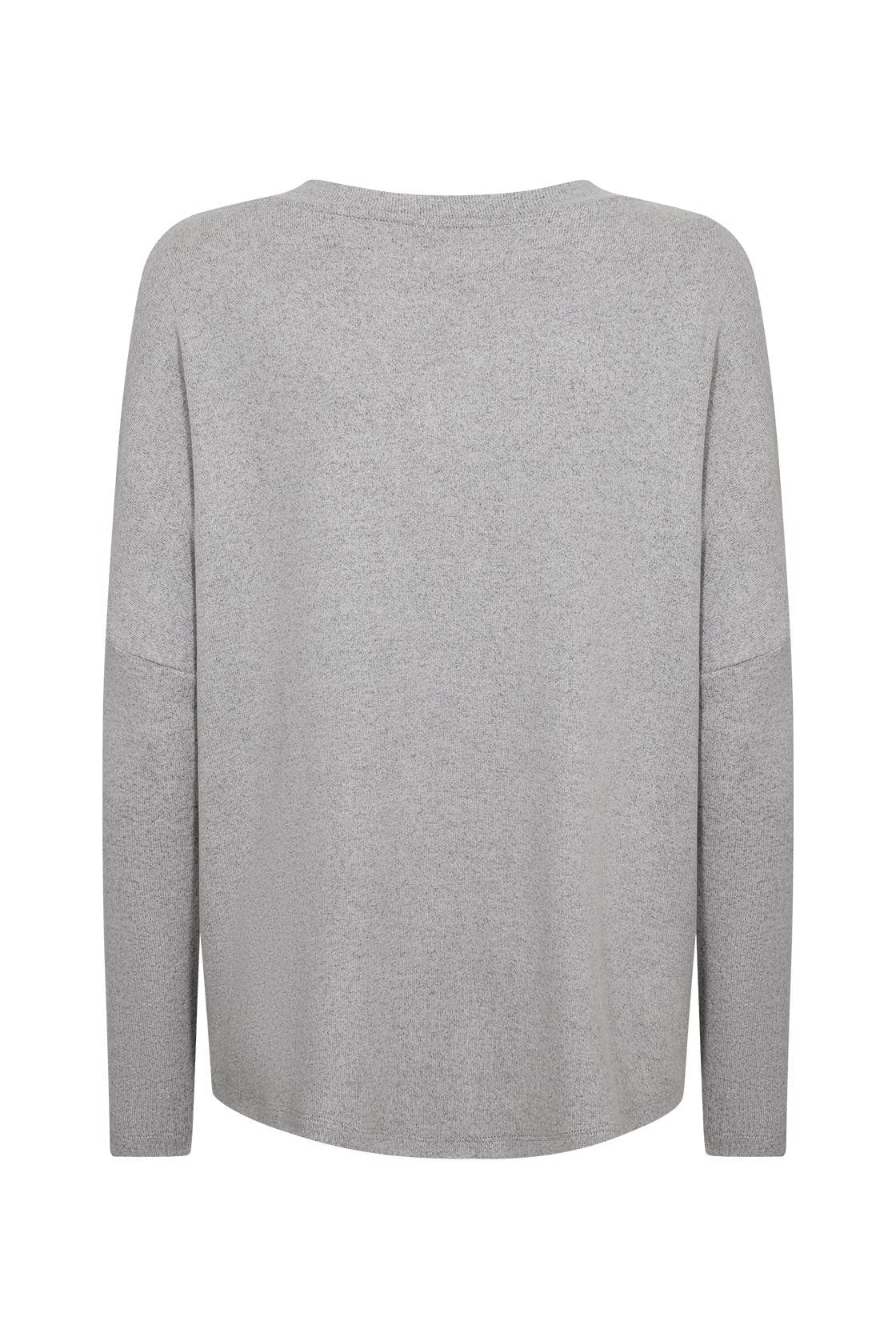 Soya Concept Biara Supersoft V-Neck Jumper - Mid Grey Melange