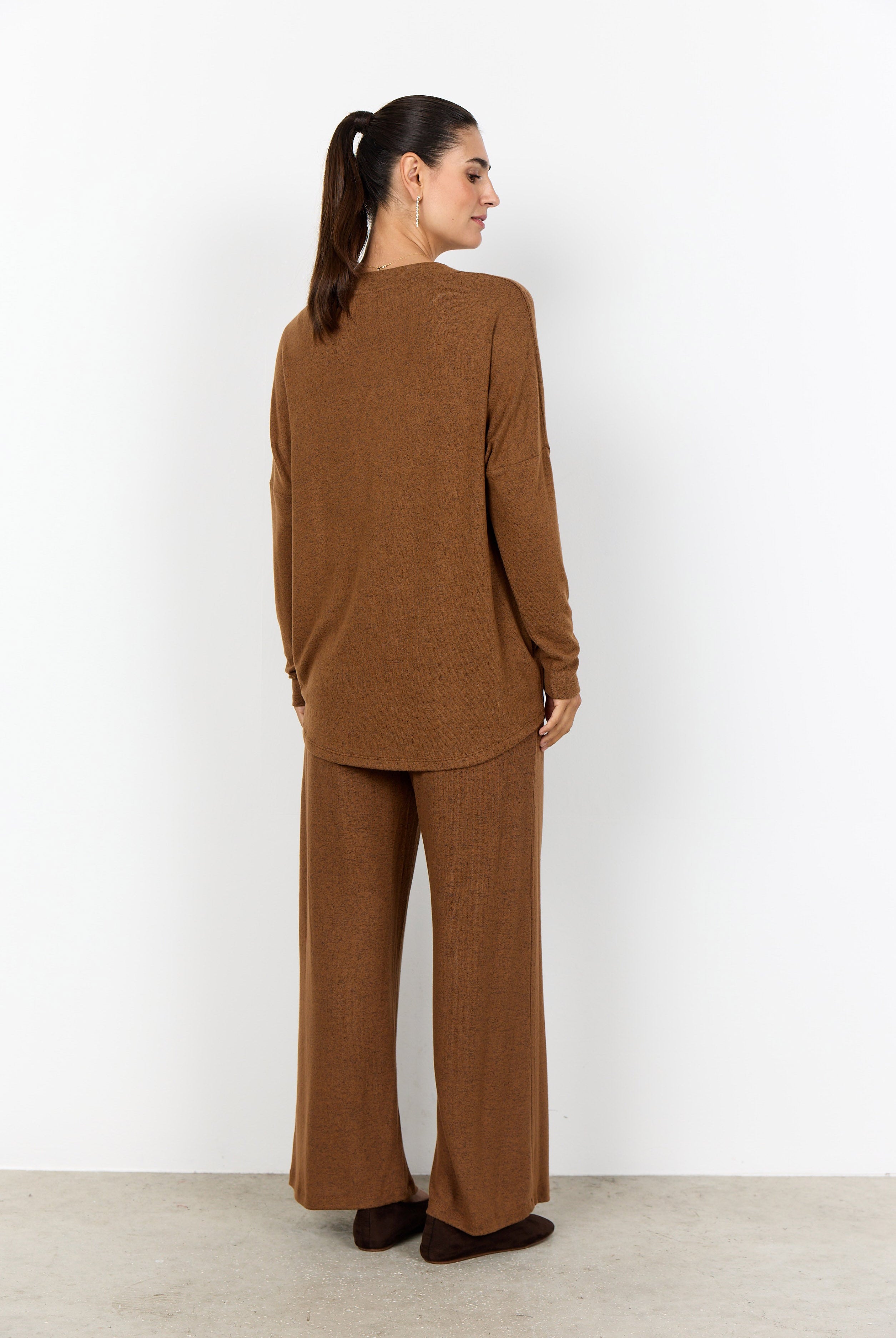 Soya Concept Biara Supersoft V-Neck Jumper - Toffee Melange