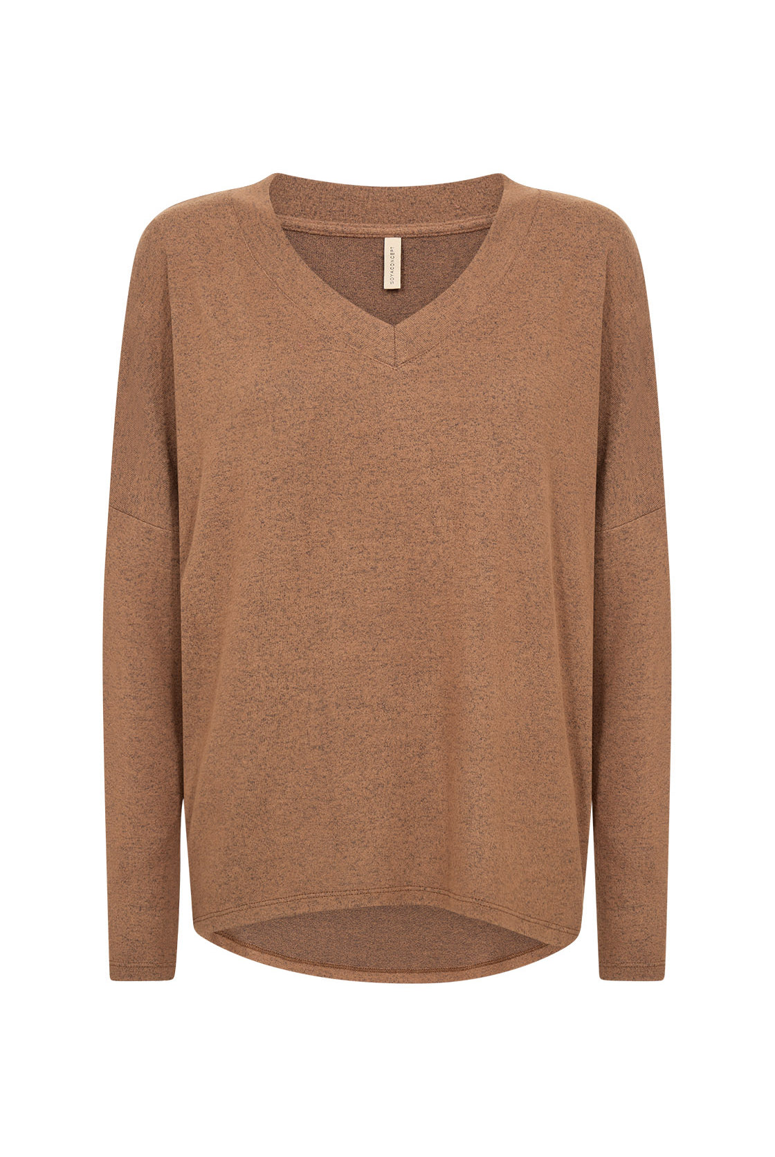 Soya Concept Biara Supersoft V-Neck Jumper - Toffee Melange