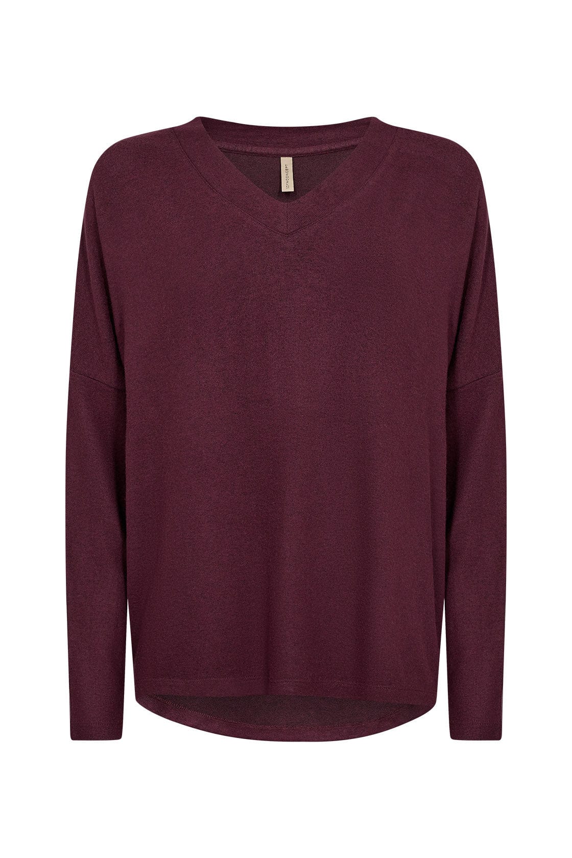 Soya Concept Biara Supersoft V-Neck Jumper - Wine Melange