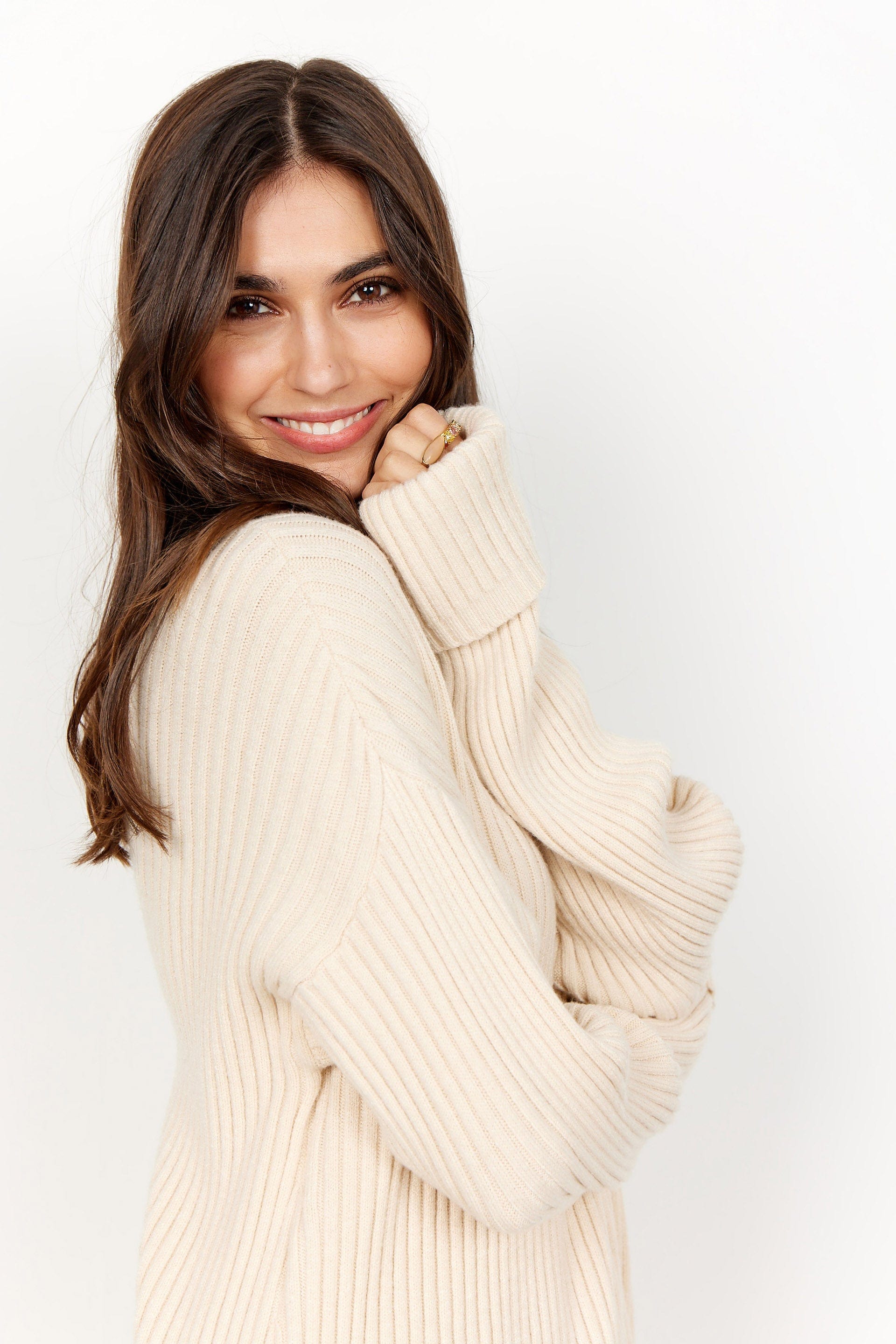 Soya Concept Blissa Longline Jumper - Cream