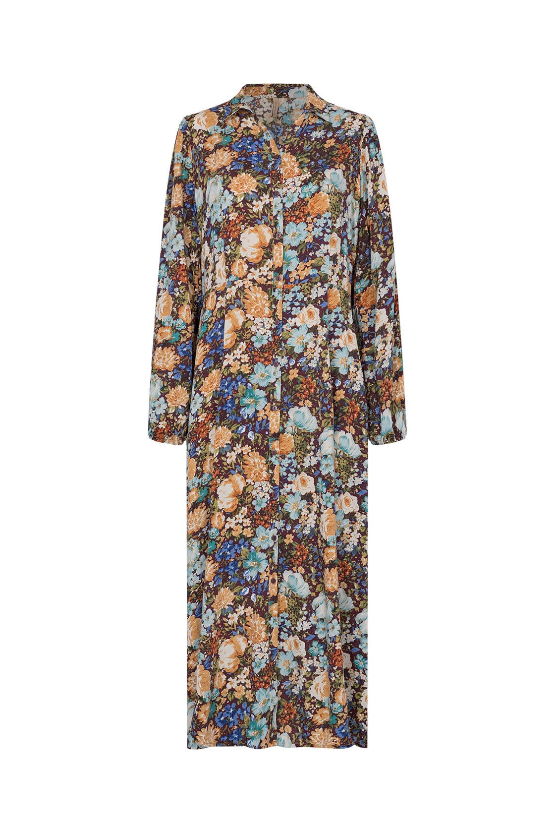 Soya Concept Branka Floral Print Shirt Dress - Cashmere Blue Combi