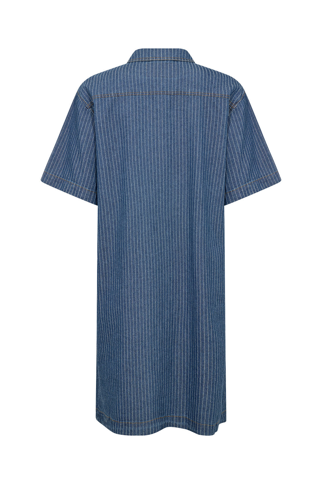 Soya Concept Caisho Denim Pinstripe Shirt Dress - Moonlight Blue Denim