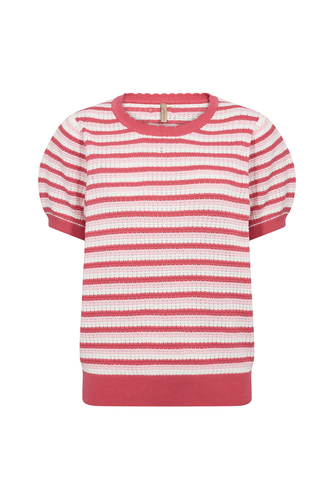 Soya Concept Camila Knitted Cotton T-Shirt - Rapture Rose Combi