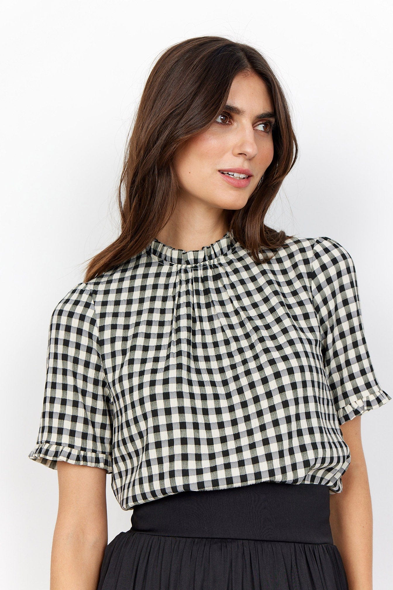 Soya Concept Canela Gingham Blouse - Black/White