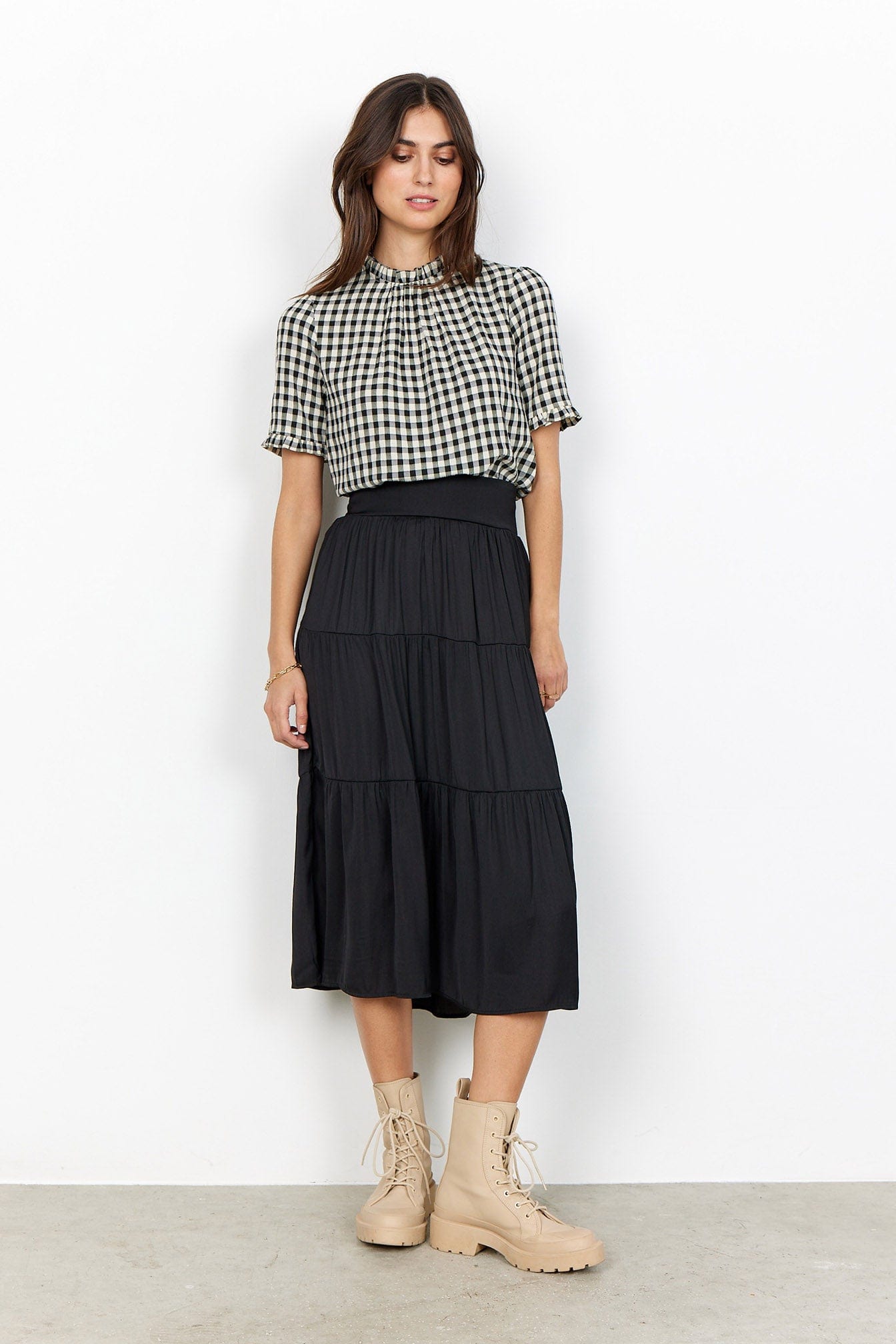 Soya Concept Canela Gingham Blouse - Black/White