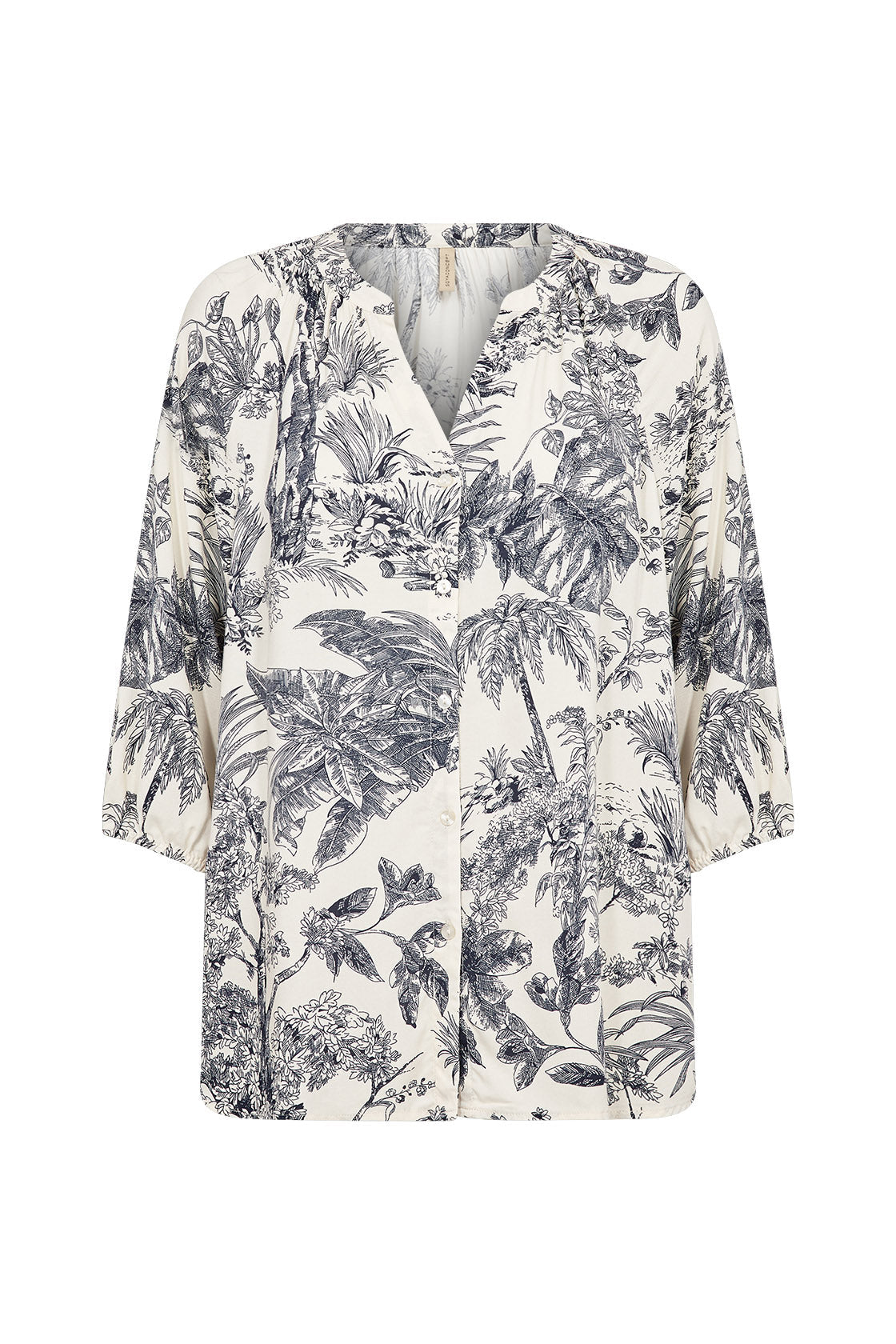 Soya Concept Carli Botanical Print Blouse - Navy Combi