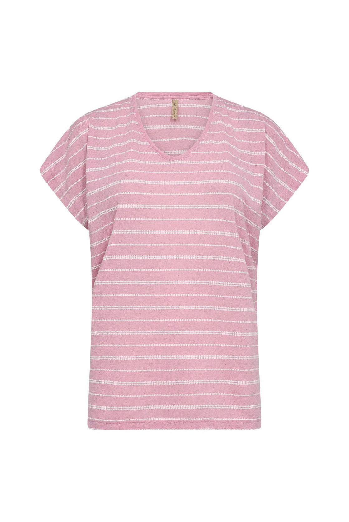 Soya Concept Defne Stripe T-Shirt - Pink Melange Combi