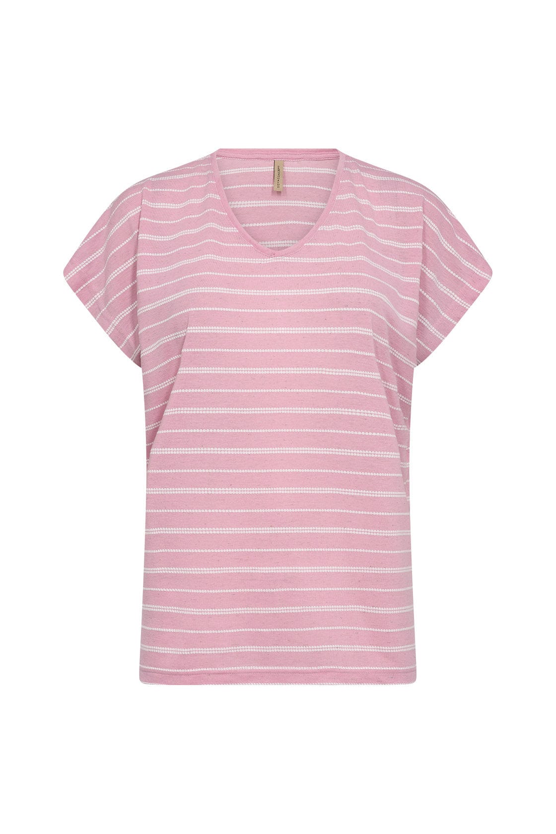 Soya Concept Defne Stripe T-Shirt - Pink Melange Combi