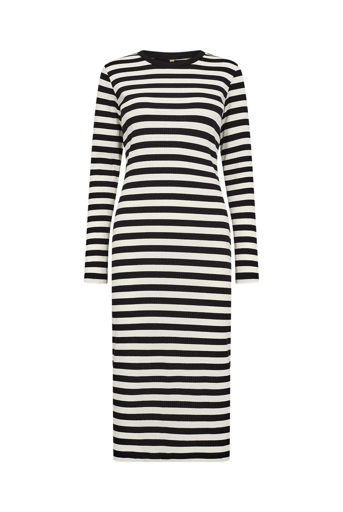Soya Concept Djaka Stripe Jersey Midi Dress - Black Combi