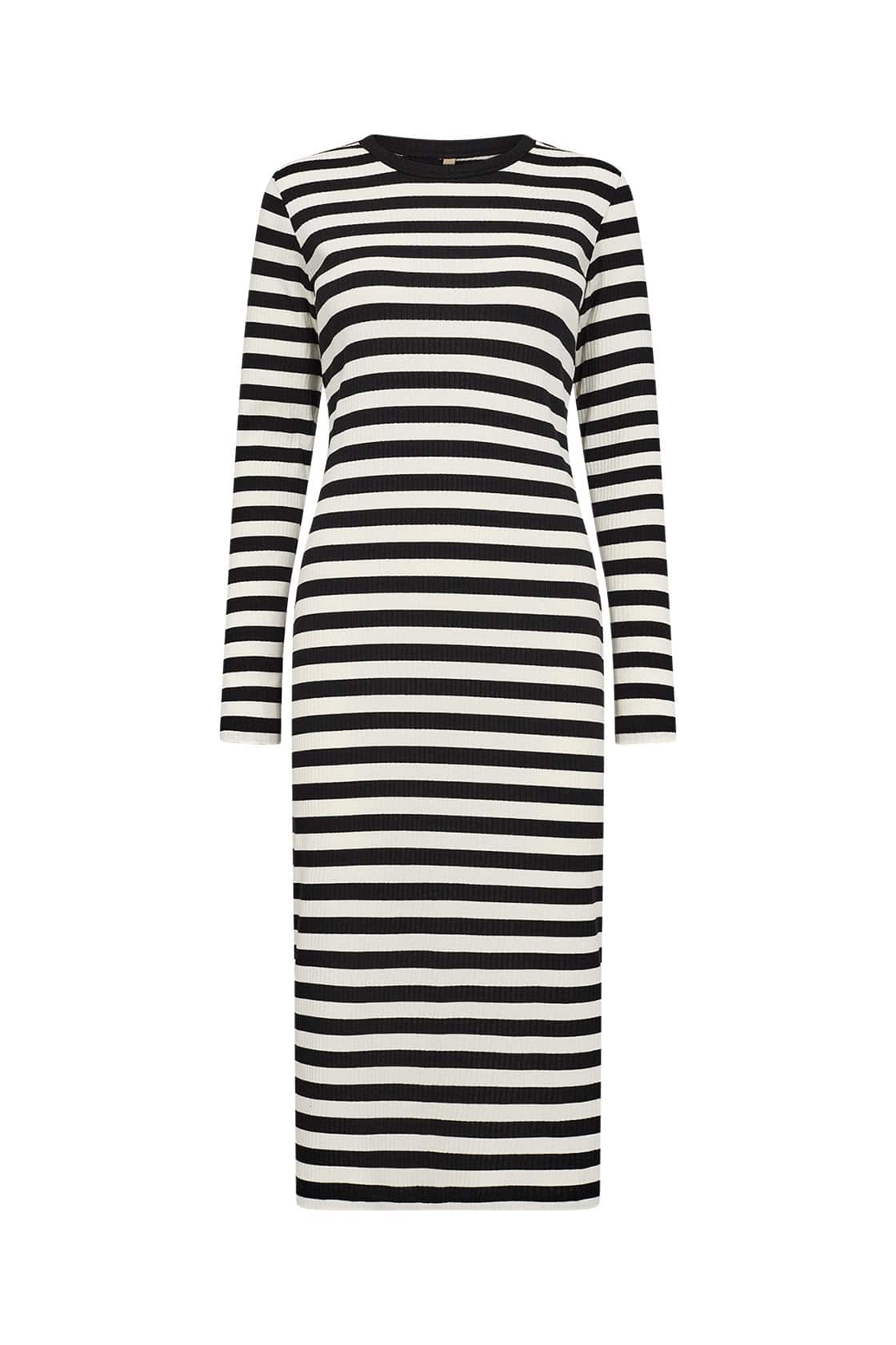 Soya Concept Djaka Stripe Jersey Midi Dress - Black Combi